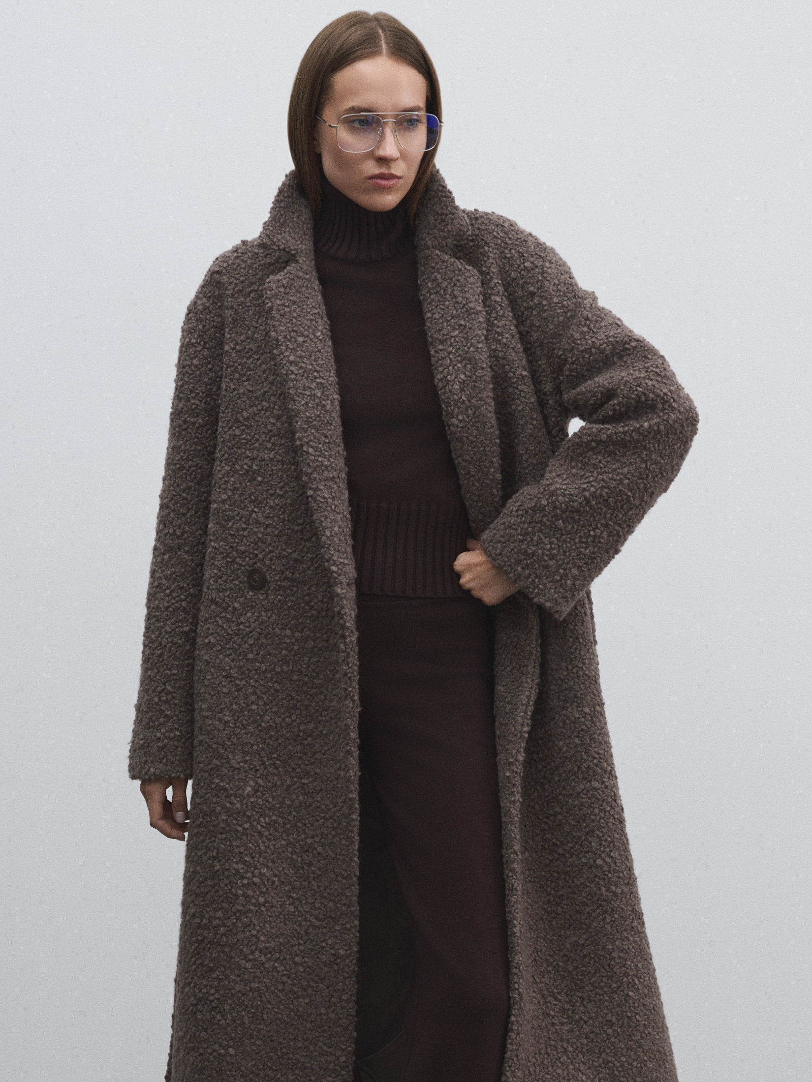 Женское пальто MAISON DAVID NASTIA_ALPACO 4557943, коричнево-серый