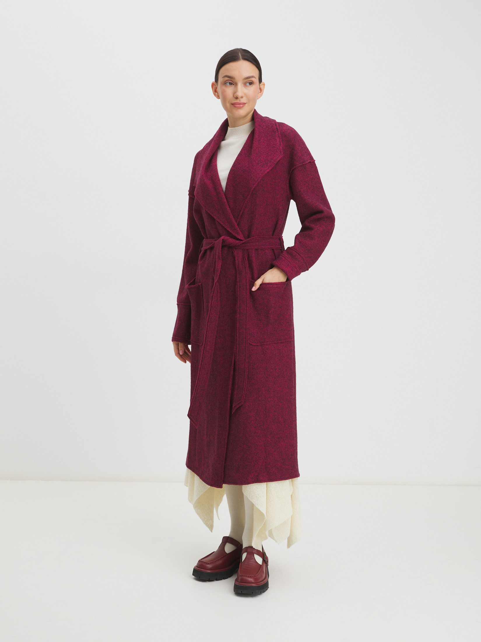Женское пальто CALZETTI INES 3607144, бордовый