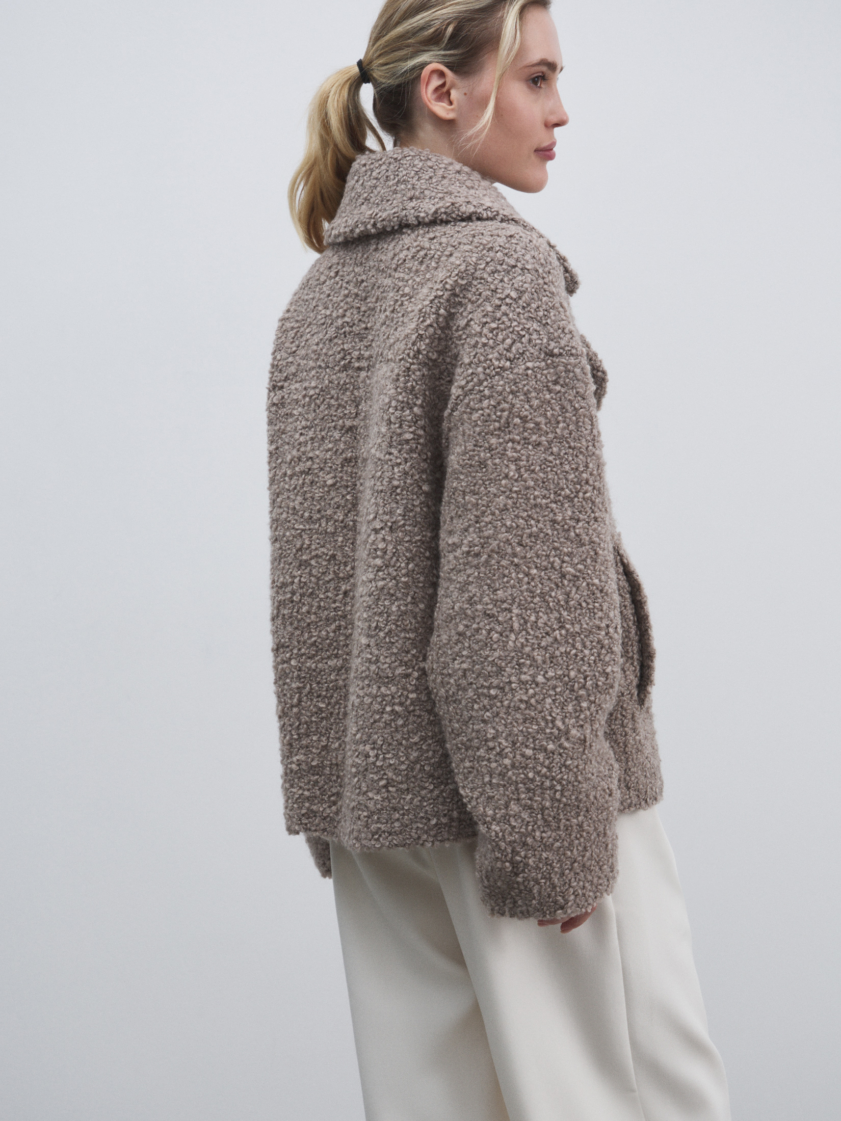 Женское полупальто MAISON DAVID MATILDA_ALPACO 4775956, бежево-серый