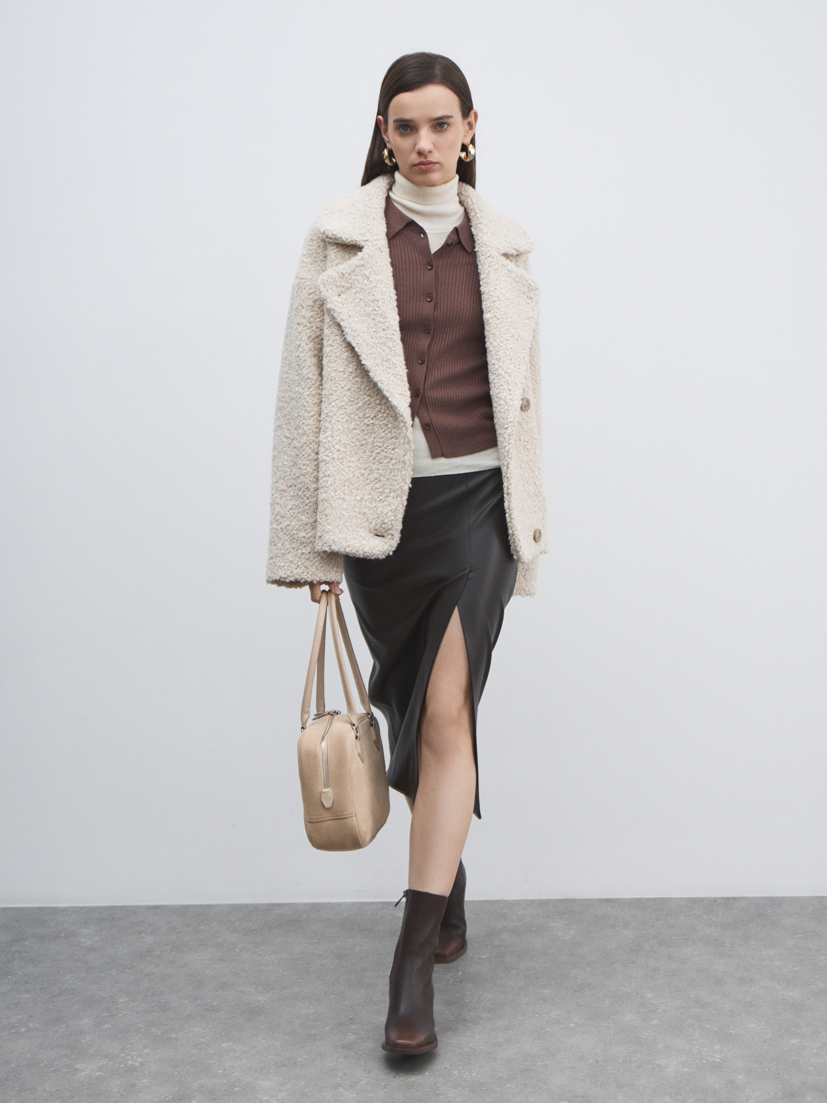 Женское полупальто MAISON DAVID MATILDA_ALPACO 4775996, молочно-бежевый