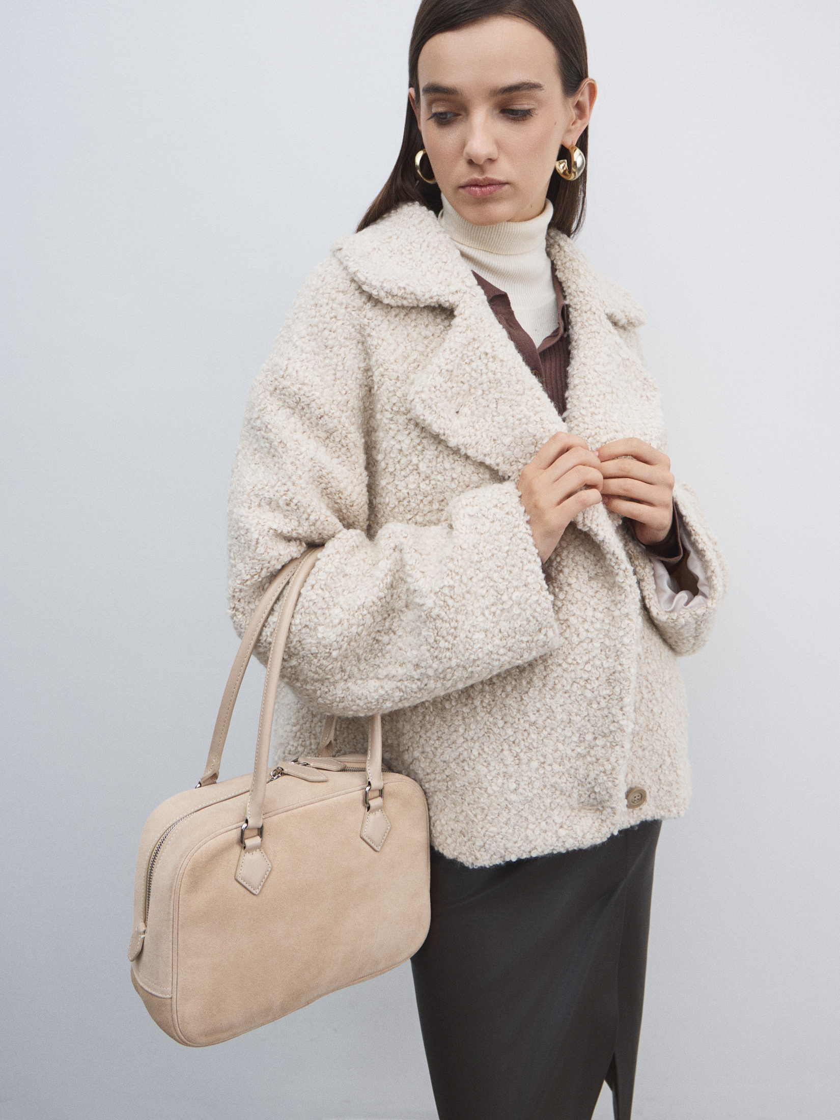 Женское полупальто MAISON DAVID MATILDA_ALPACO 4775996, молочно-бежевый