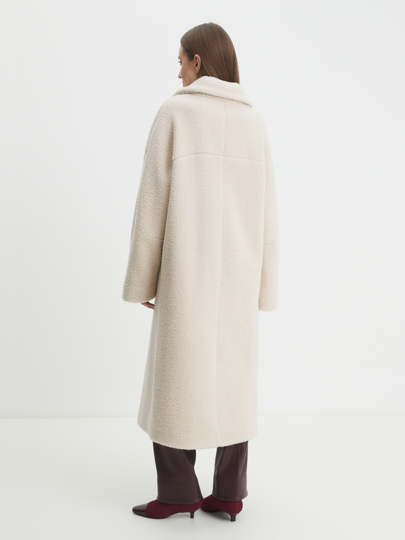 Женское пальто тедди MAISON DAVID JULIA_TEDDY 05 4507946, молочно-бежевый