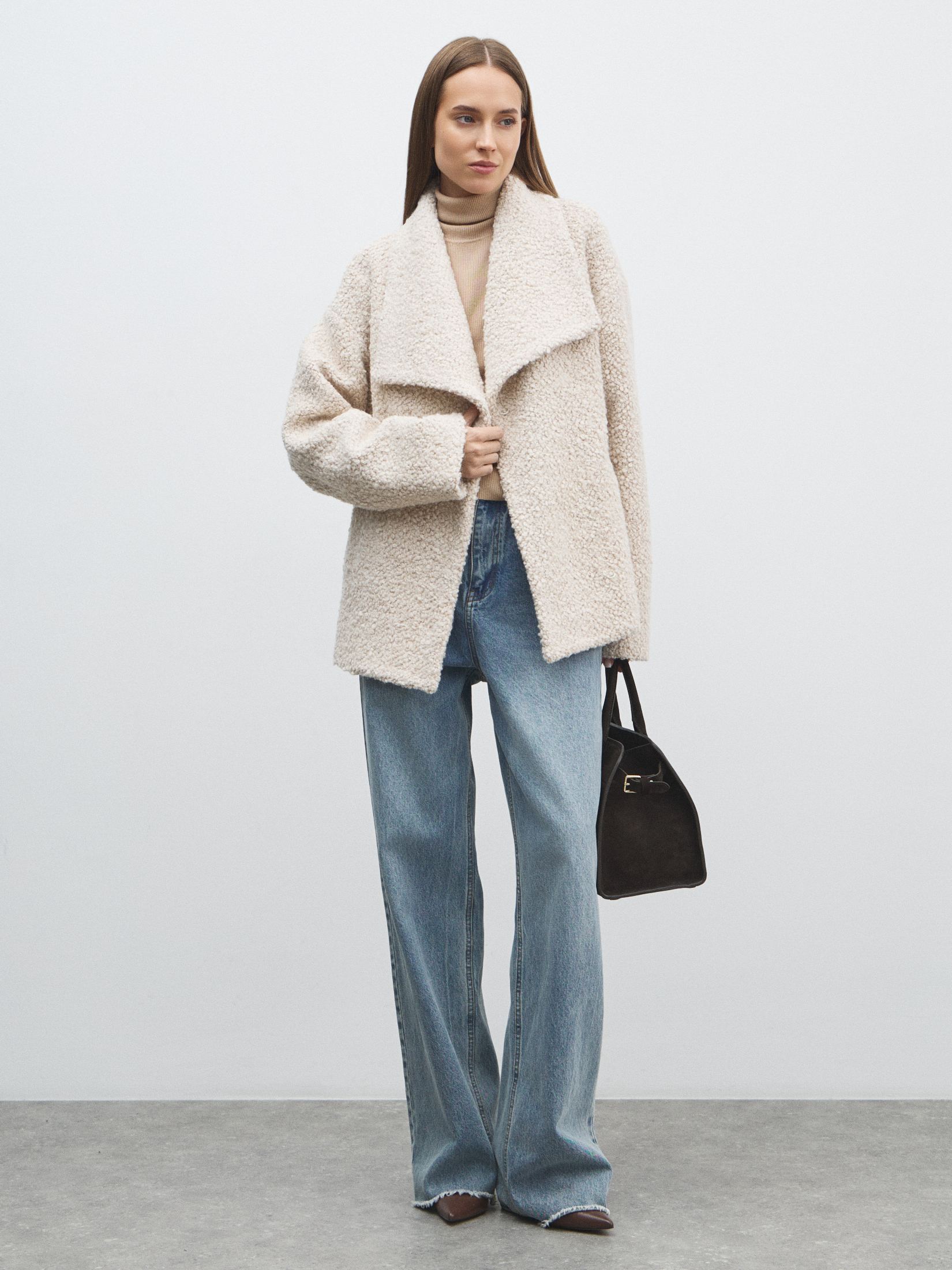 Женское полупальто MAISON DAVID MARTHE_ALPACO 4858881, молочно-бежевый