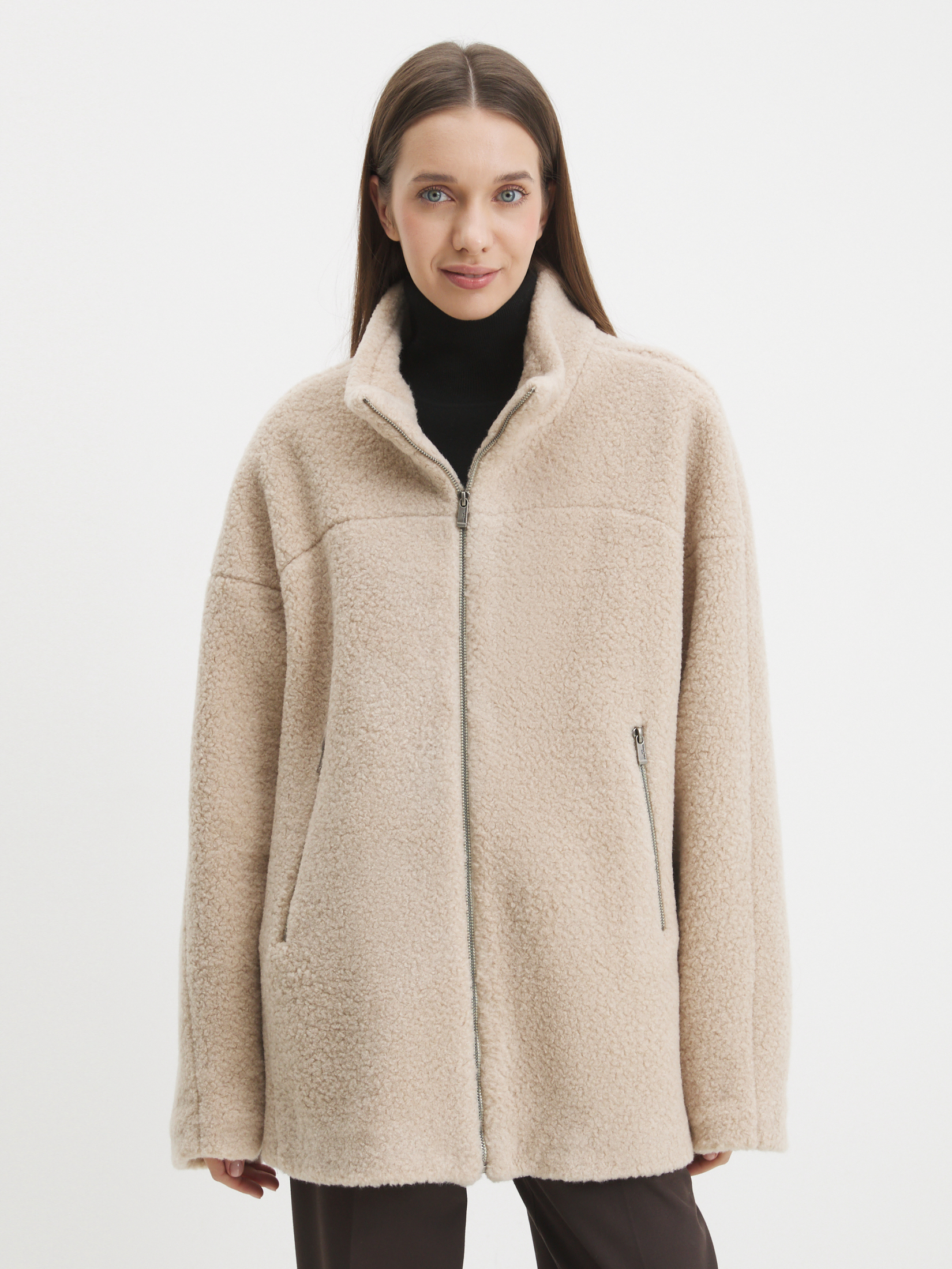 Женское полупальто тедди MAISON DAVID MARGOT_TEDDY 05 4508003, светло-бежевый