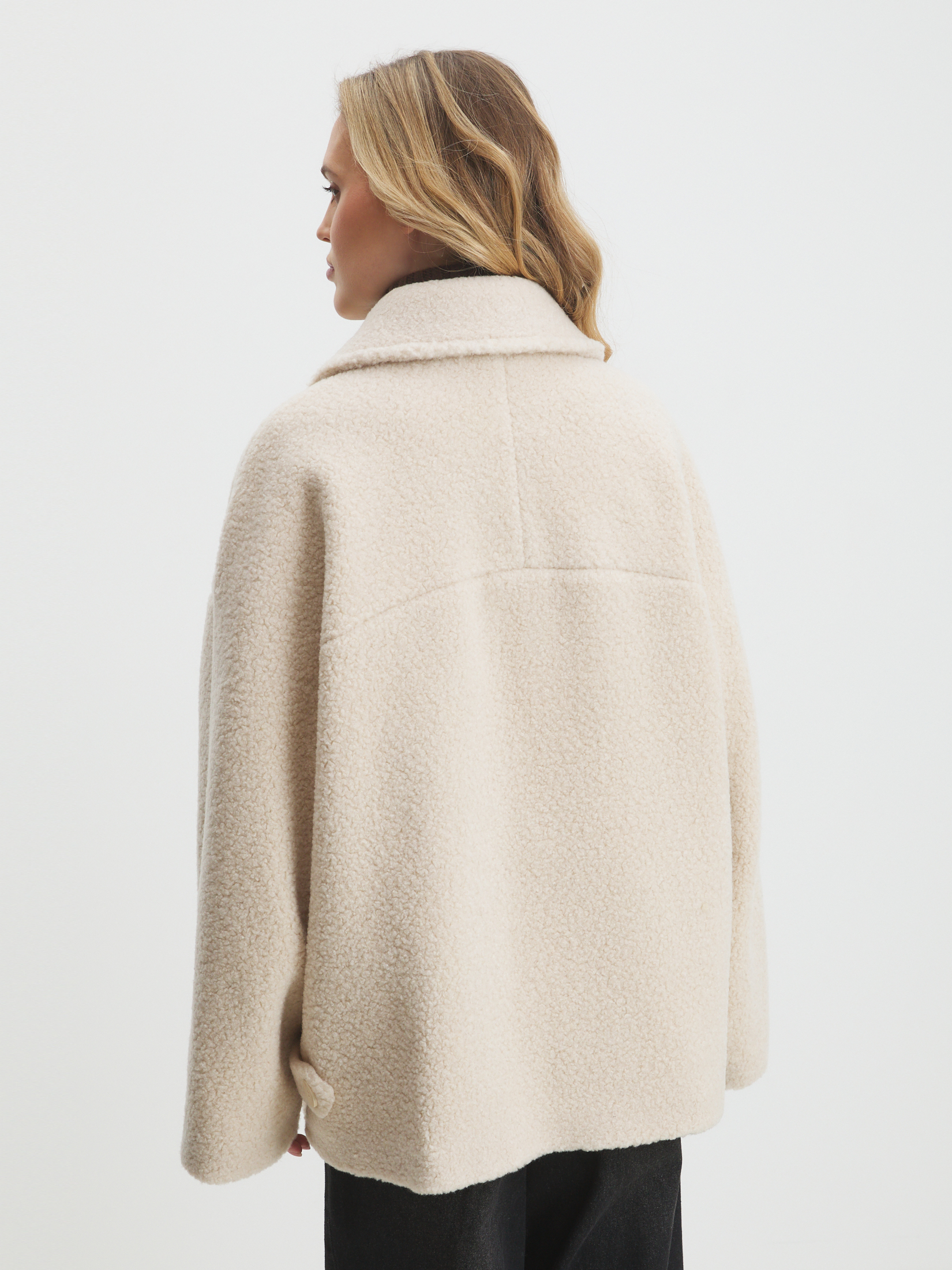 Женское полупальто тедди MAISON DAVID LILOU_TEDDY 05 4507915, молочно-бежевый