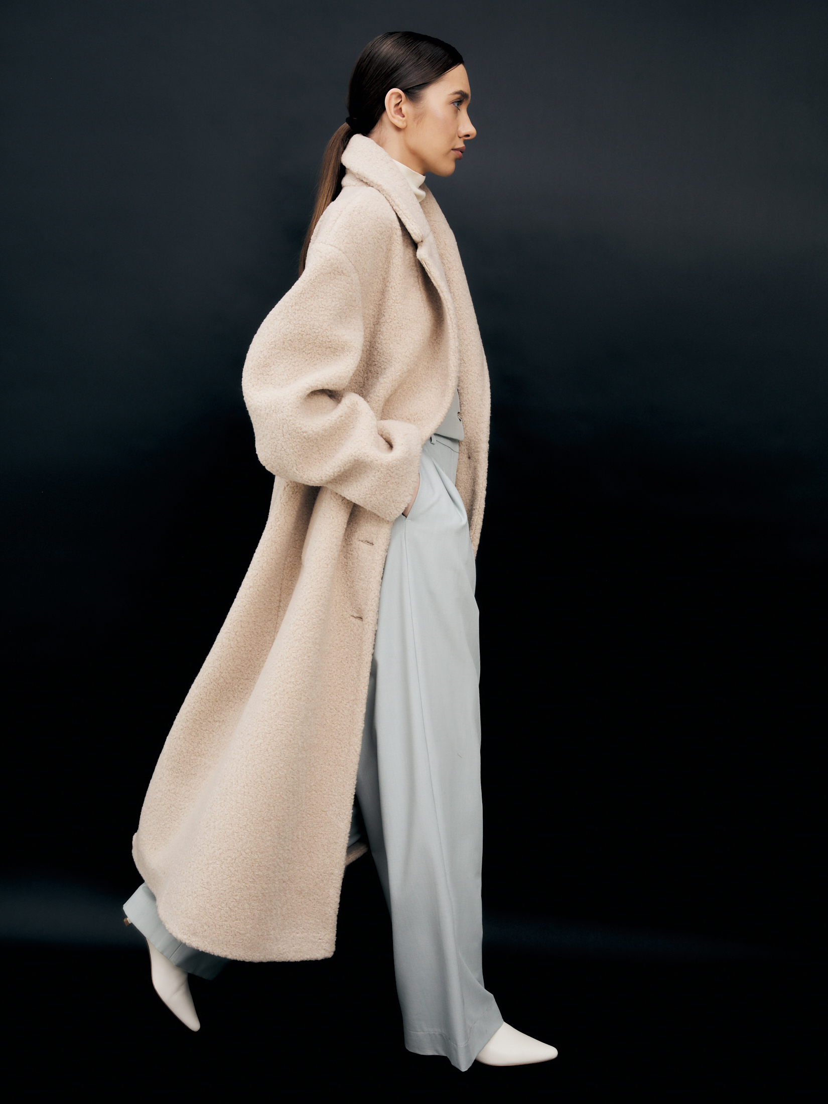 Женское пальто тедди MAISON DAVID FLEUR_TEDDY 05 4508259, светло-бежевый