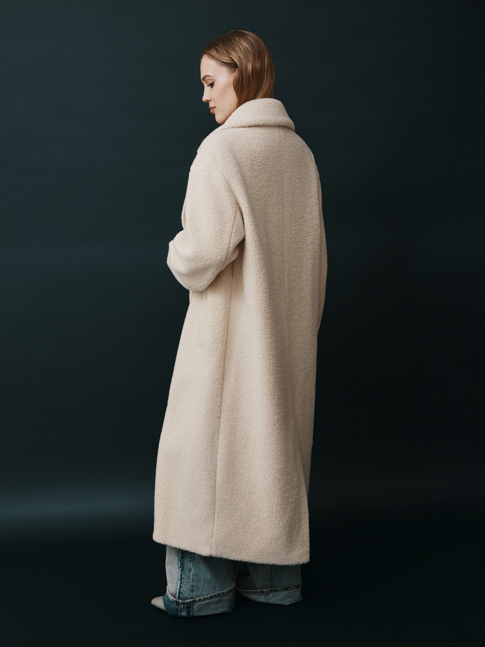 Женское пальто тедди MAISON DAVID FLEUR_TEDDY 05 4508266, молочно-бежевый