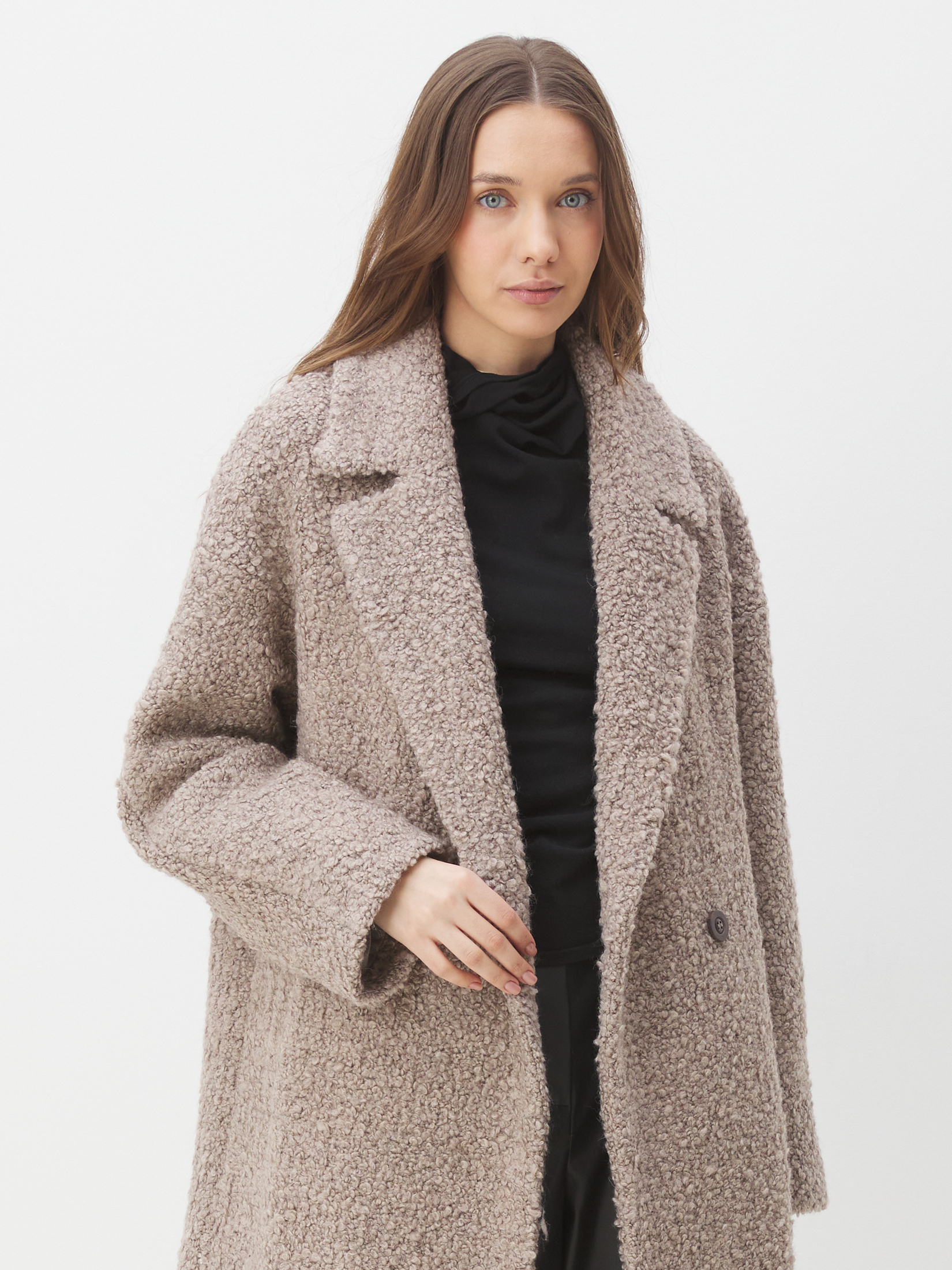 Женское пальто MAISON DAVID JULIA_ALPACO 4535587, бежево-серый