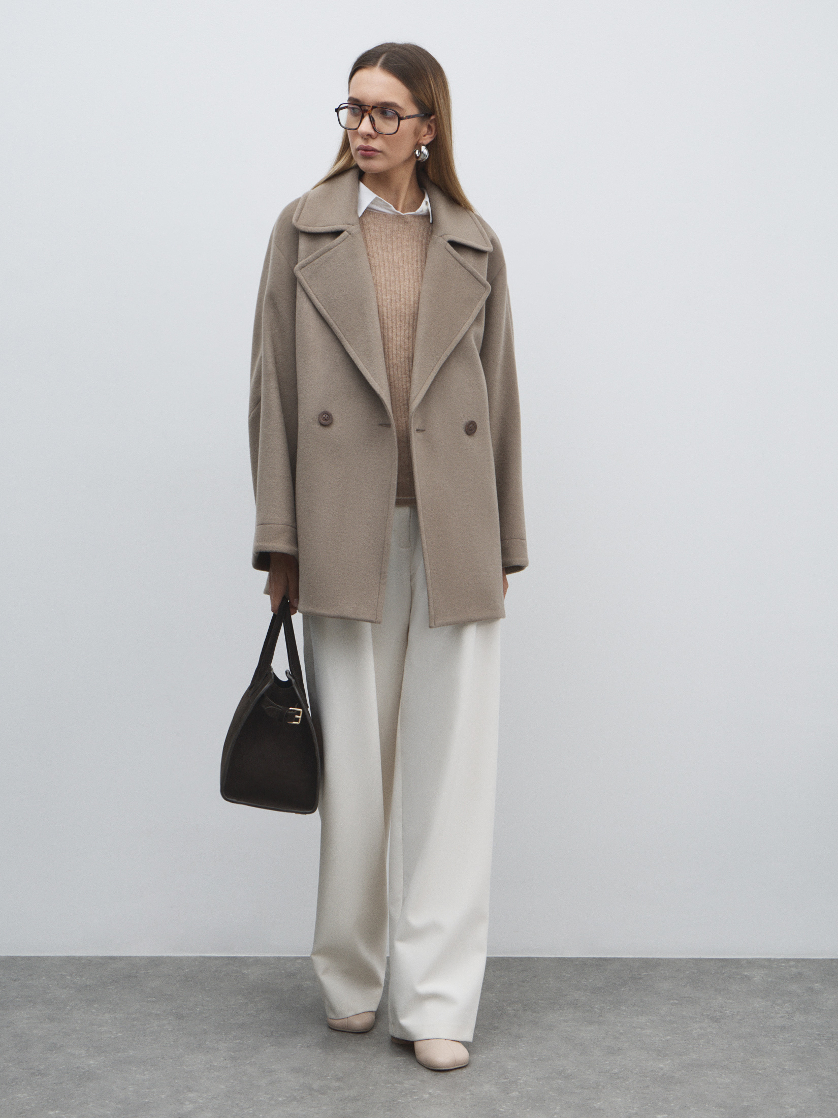 Женское полупальто MAISON DAVID MADELINE_6100 4854007, серо-коричневый