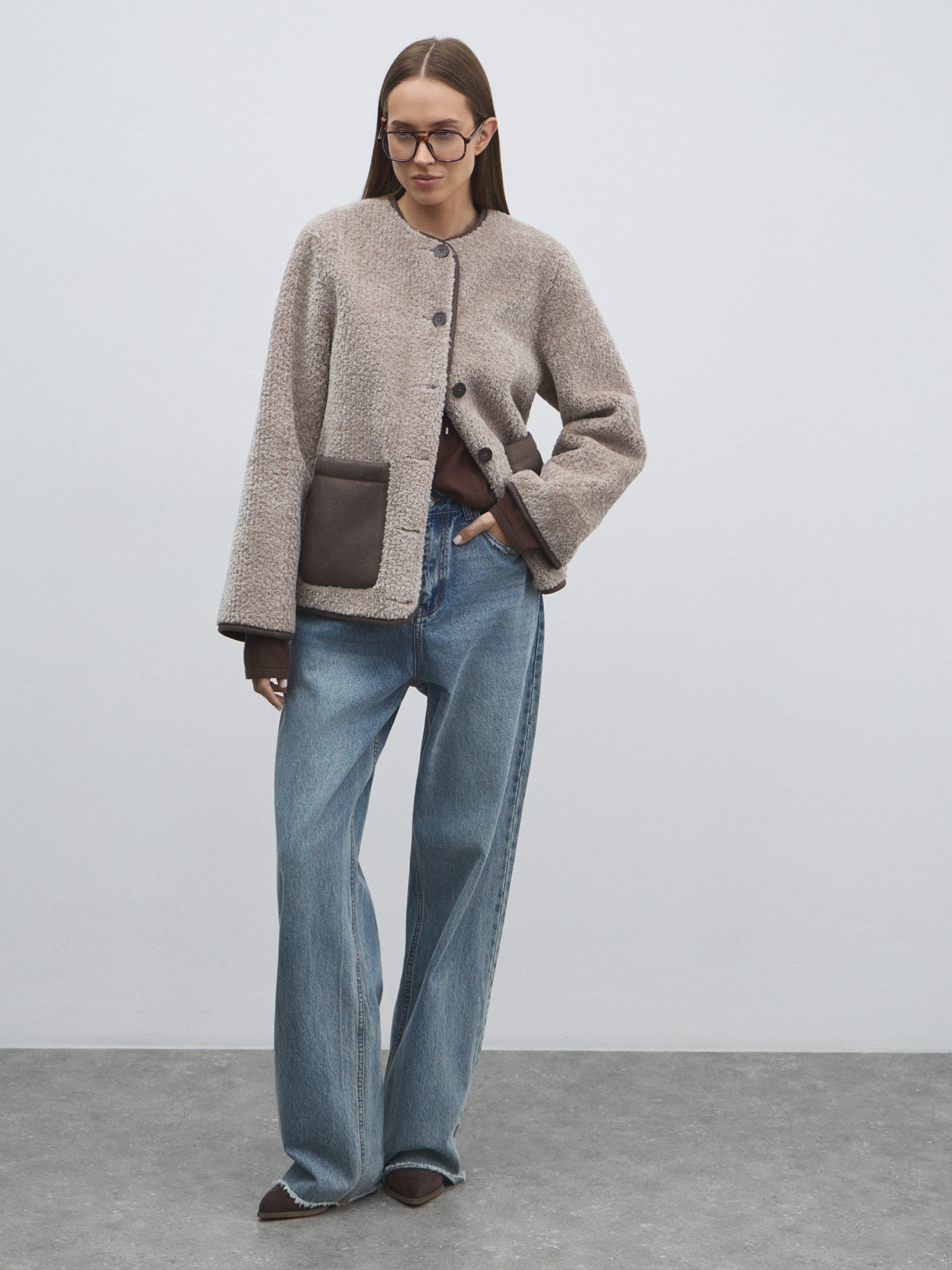 Женское полупальто MAISON DAVID SANDRINE_SDF_S 4846461, бежевато-серый