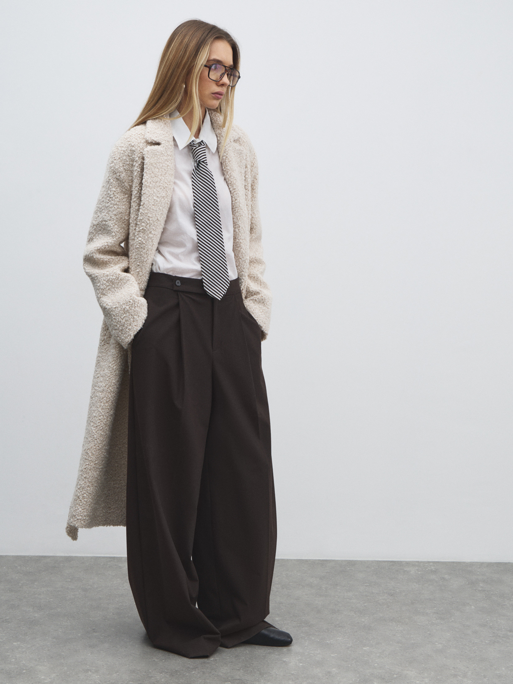 Женское пальто MAISON DAVID NASTIA_ALPACO 4557964, молочно-бежевый