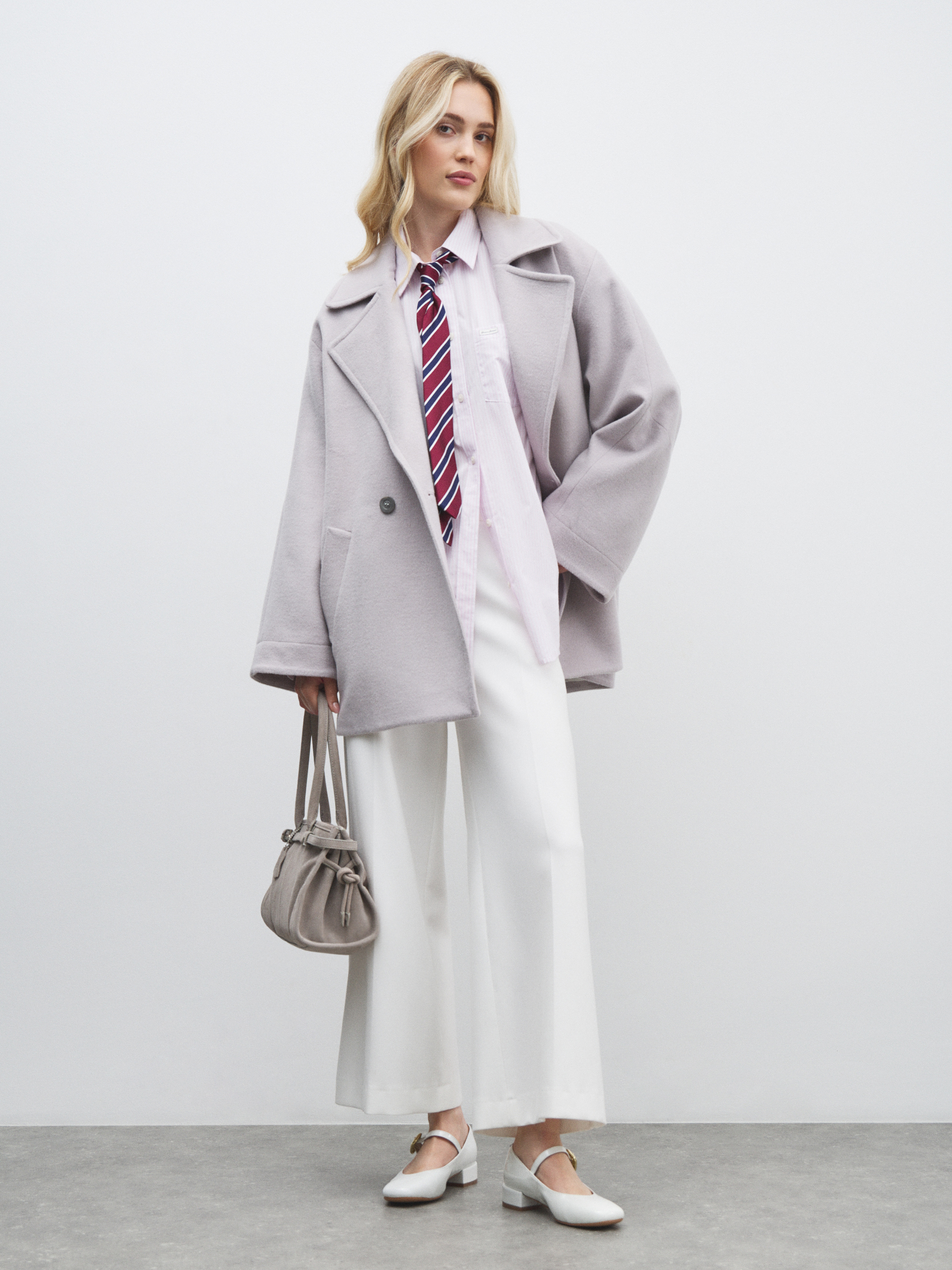 Женское полупальто MAISON DAVID MADELINE_6100 4853999, фиолетово-серый