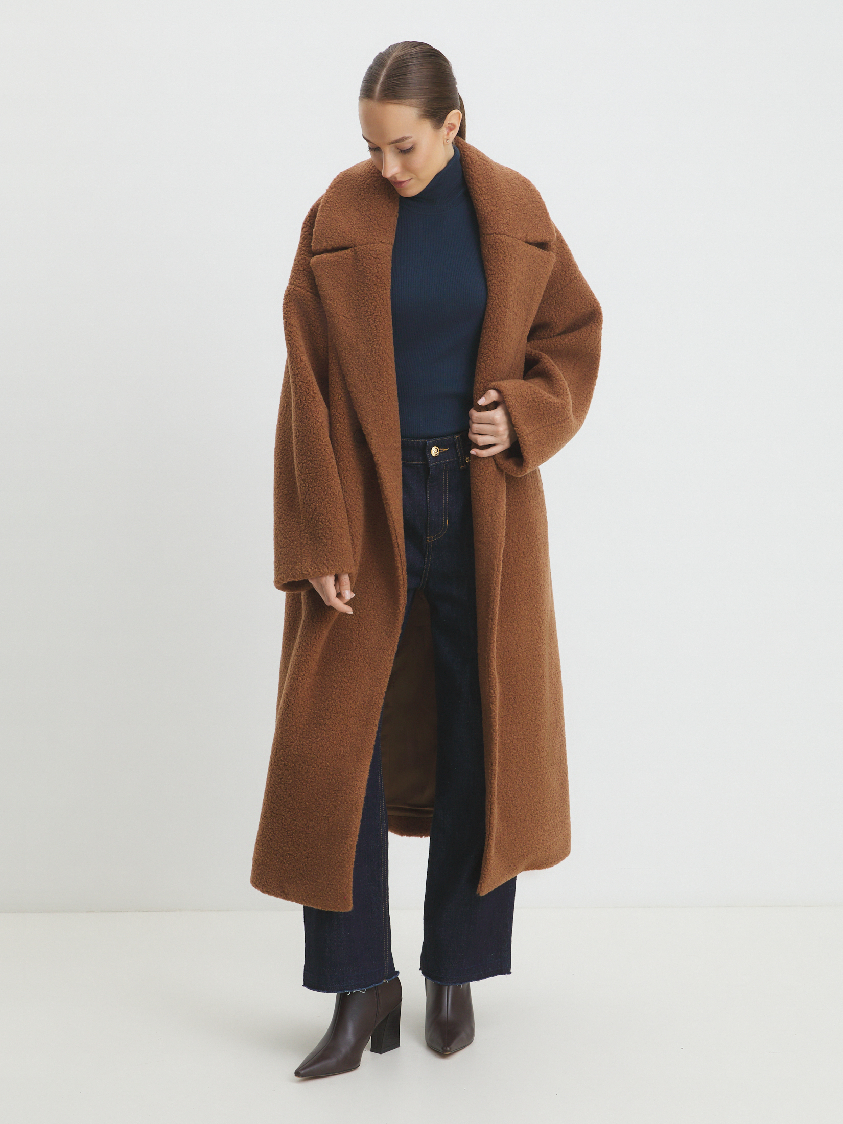 Женское пальто тедди MAISON DAVID JULIA_TEDDY 05 4458872, коричневый