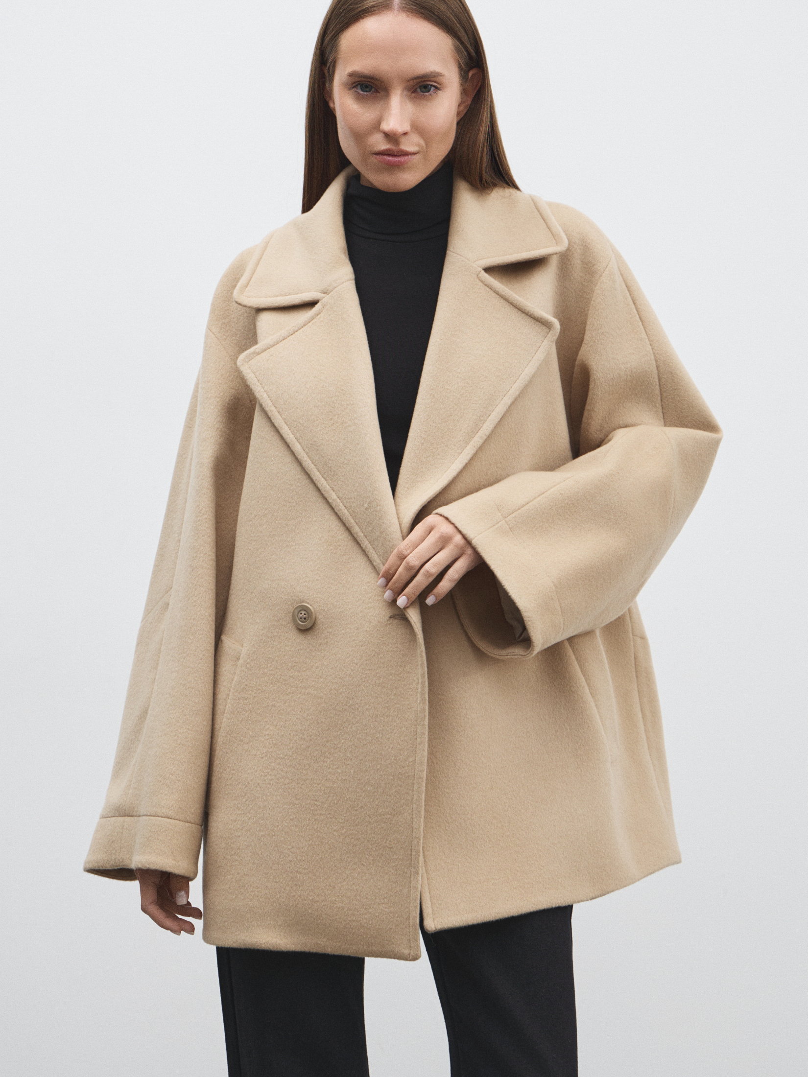 Женское полупальто MAISON DAVID MADELINE_6100 4853975, серо-бежевый