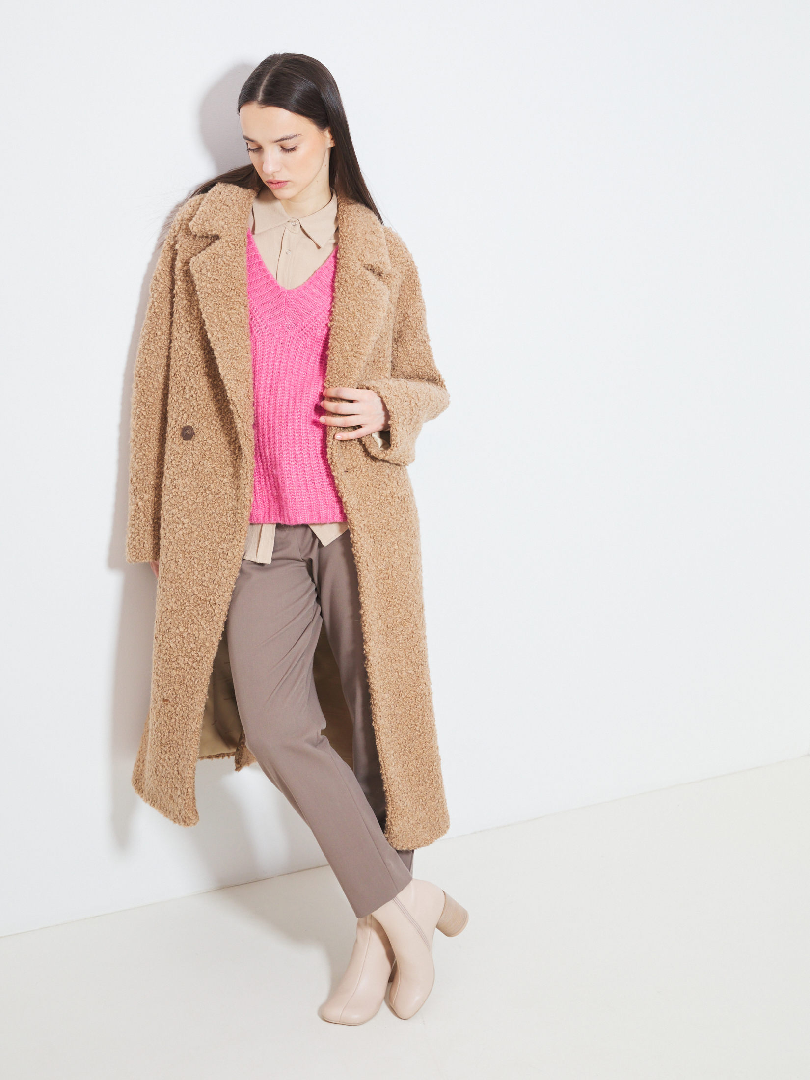 Женское пальто MAISON DAVID JULIA_ALPACO 4535608, бежевый