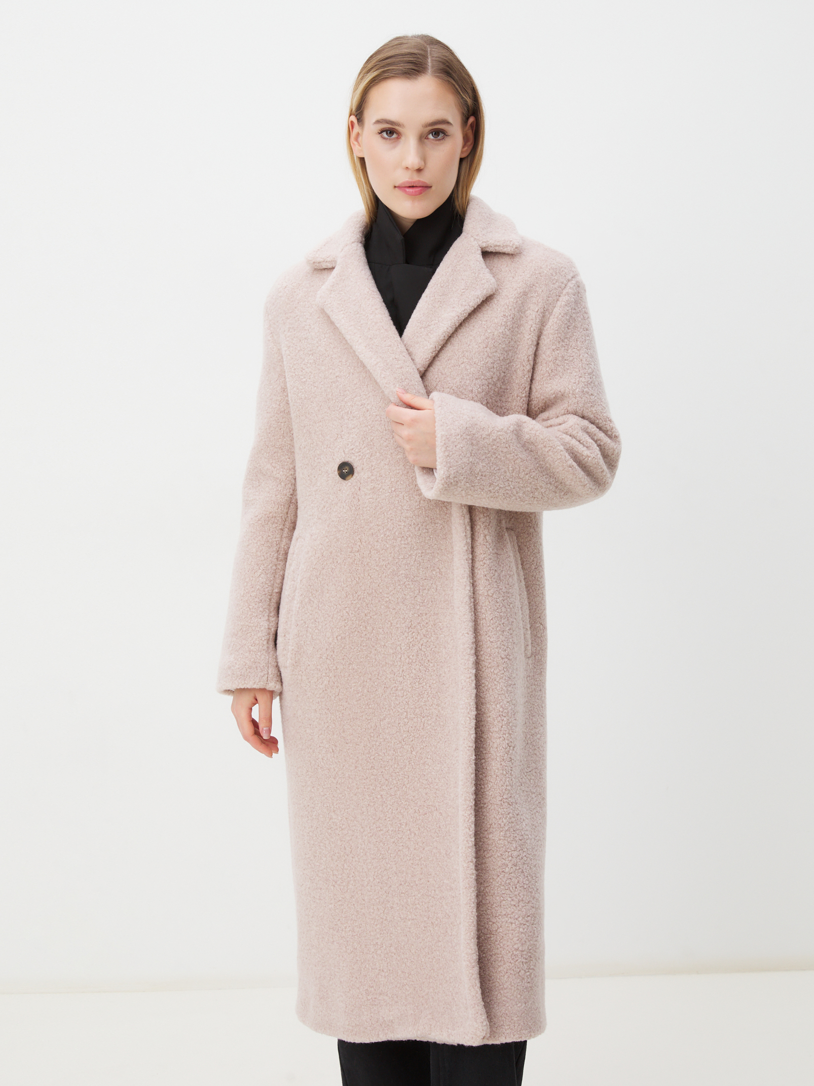 Женское пальто тедди MAISON DAVID MALTA_TEDDY 4301573, розовато-бежевый