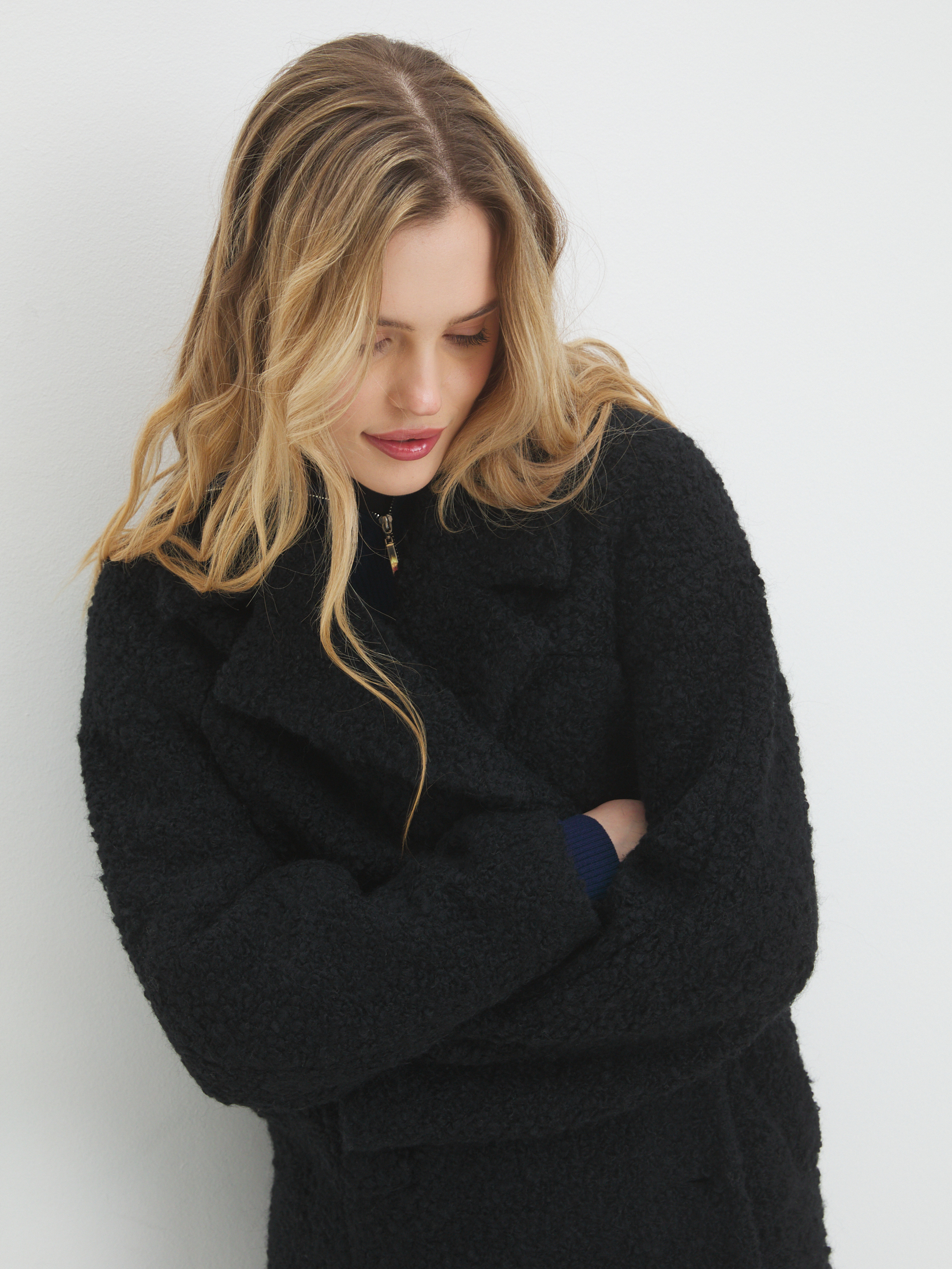 Женское полупальто MAISON DAVID DIANA_ALPACO 4439896, черный