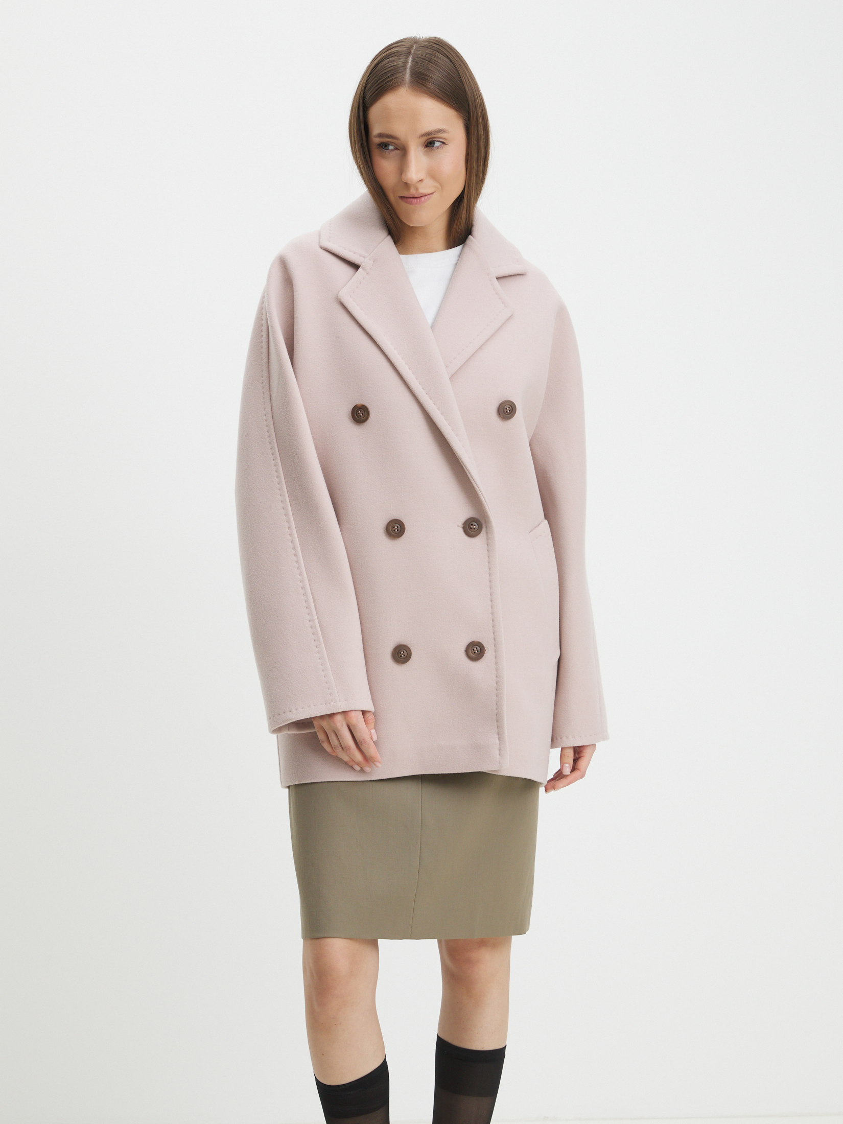 Женское полупальто MAISON DAVID JADE_8156 4394649, серо-розовый