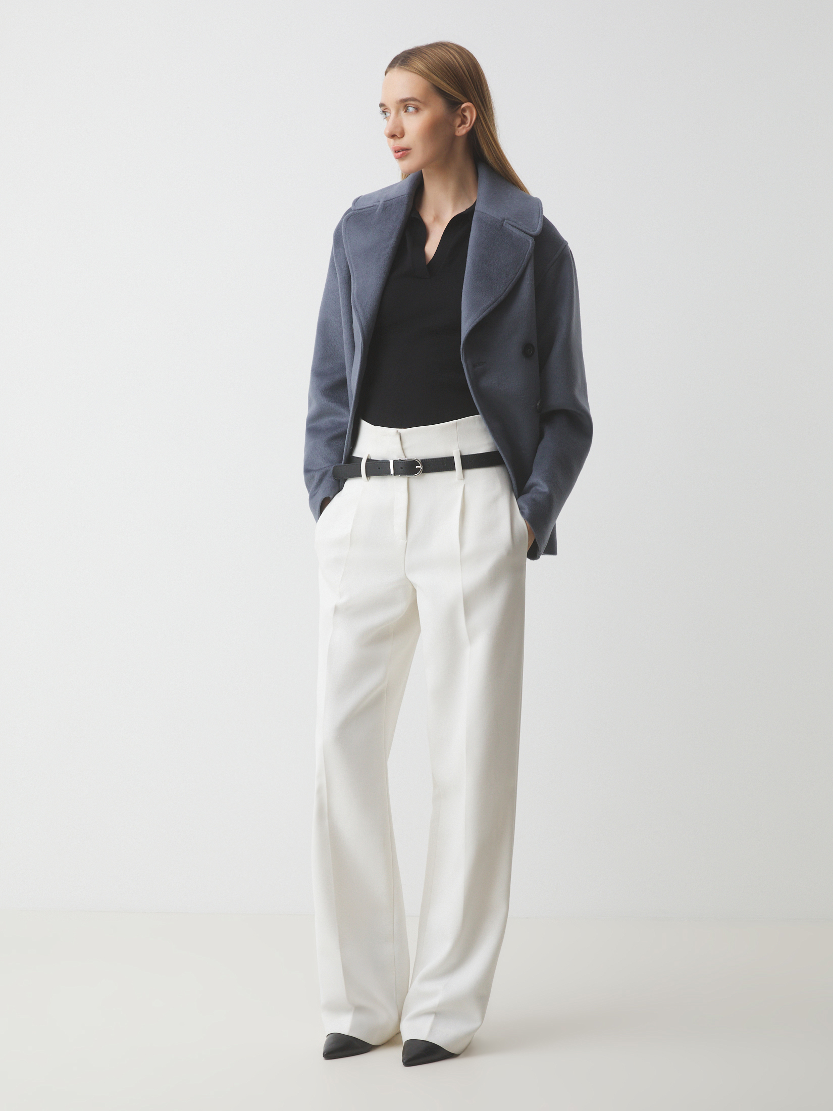 Женское полупальто MAISON DAVID SABINA_084 4674738, серо-синий