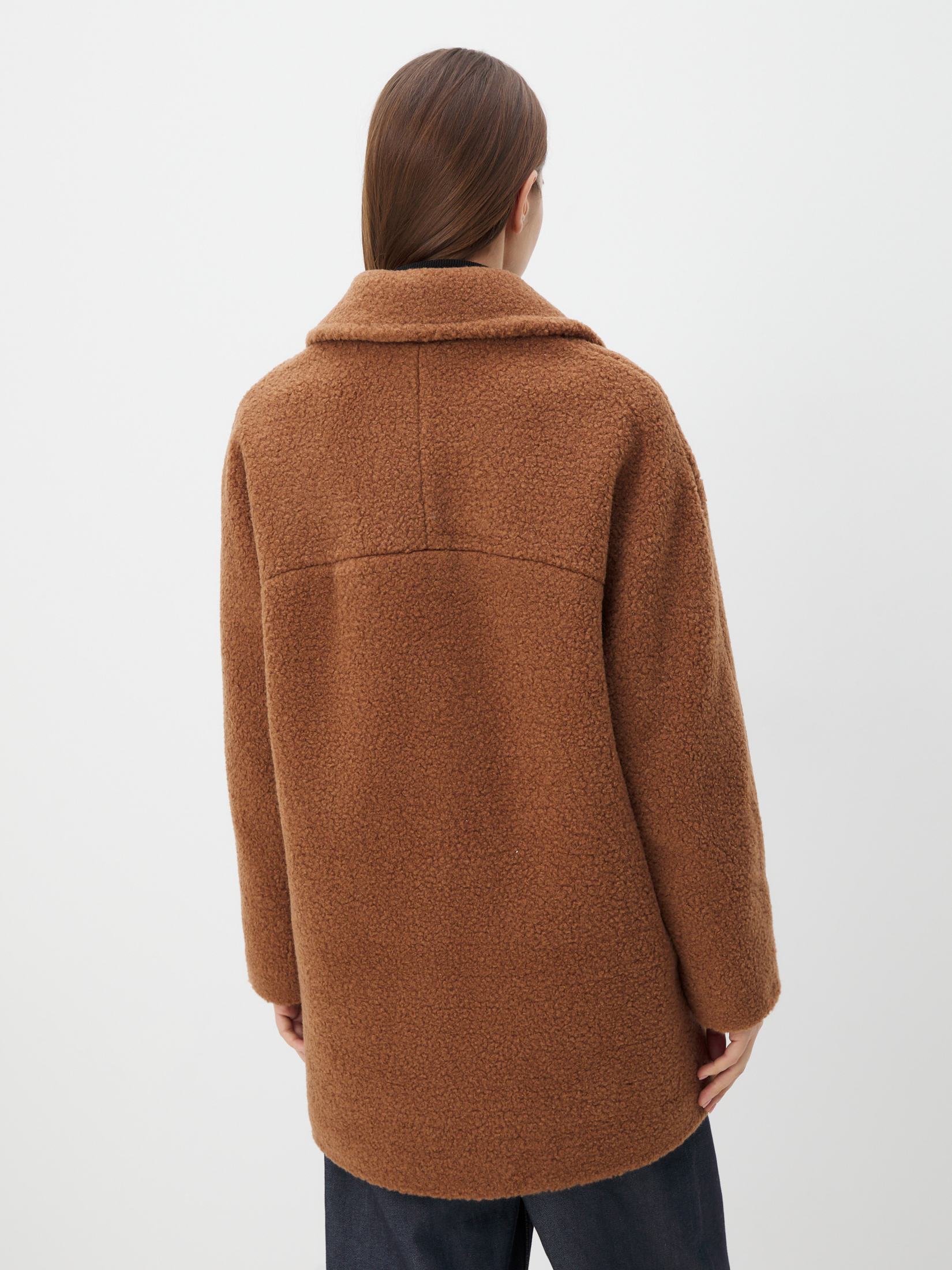 Женское полупальто тедди MAISON DAVID DIANA_TEDDY 05 4459341, коричневый