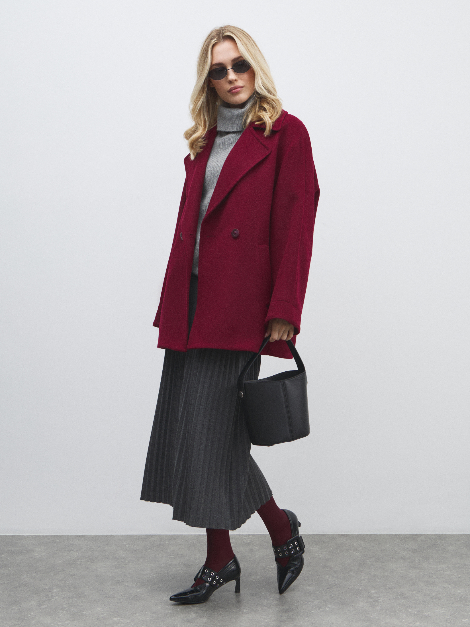 Женское полупальто MAISON DAVID MADELINE_6100 4854538, вишневый