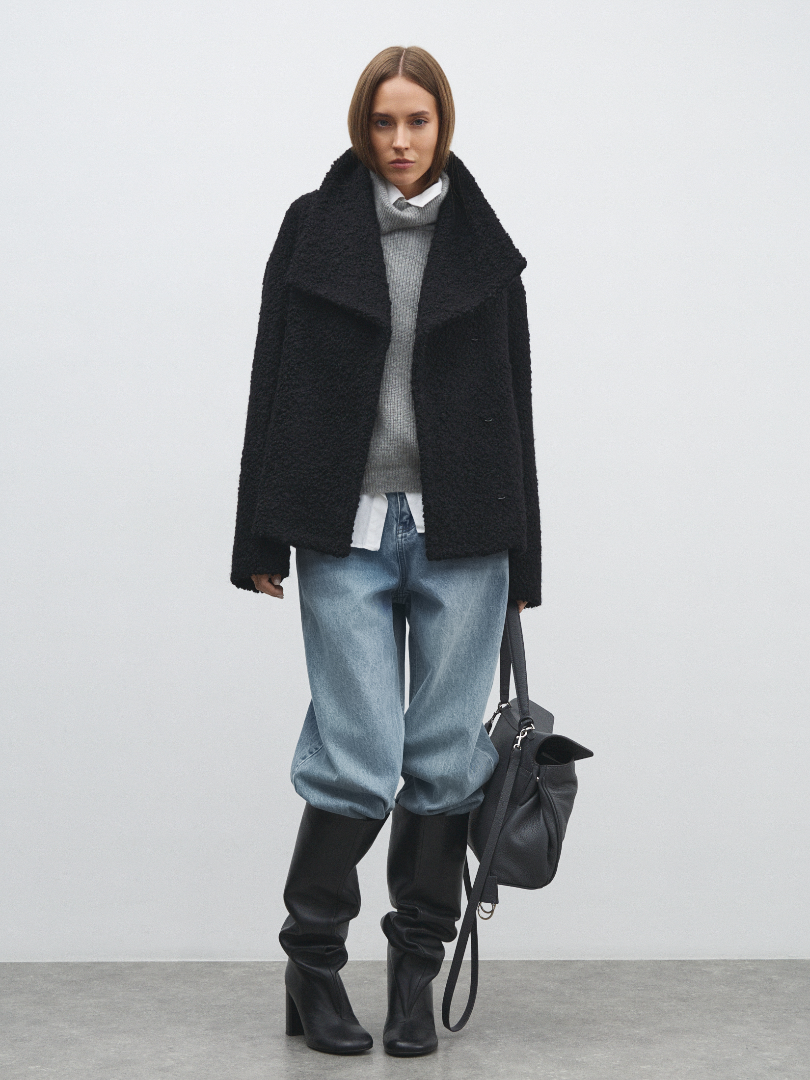 Женское полупальто MAISON DAVID MARTHE_ALPACO 4858844, черный