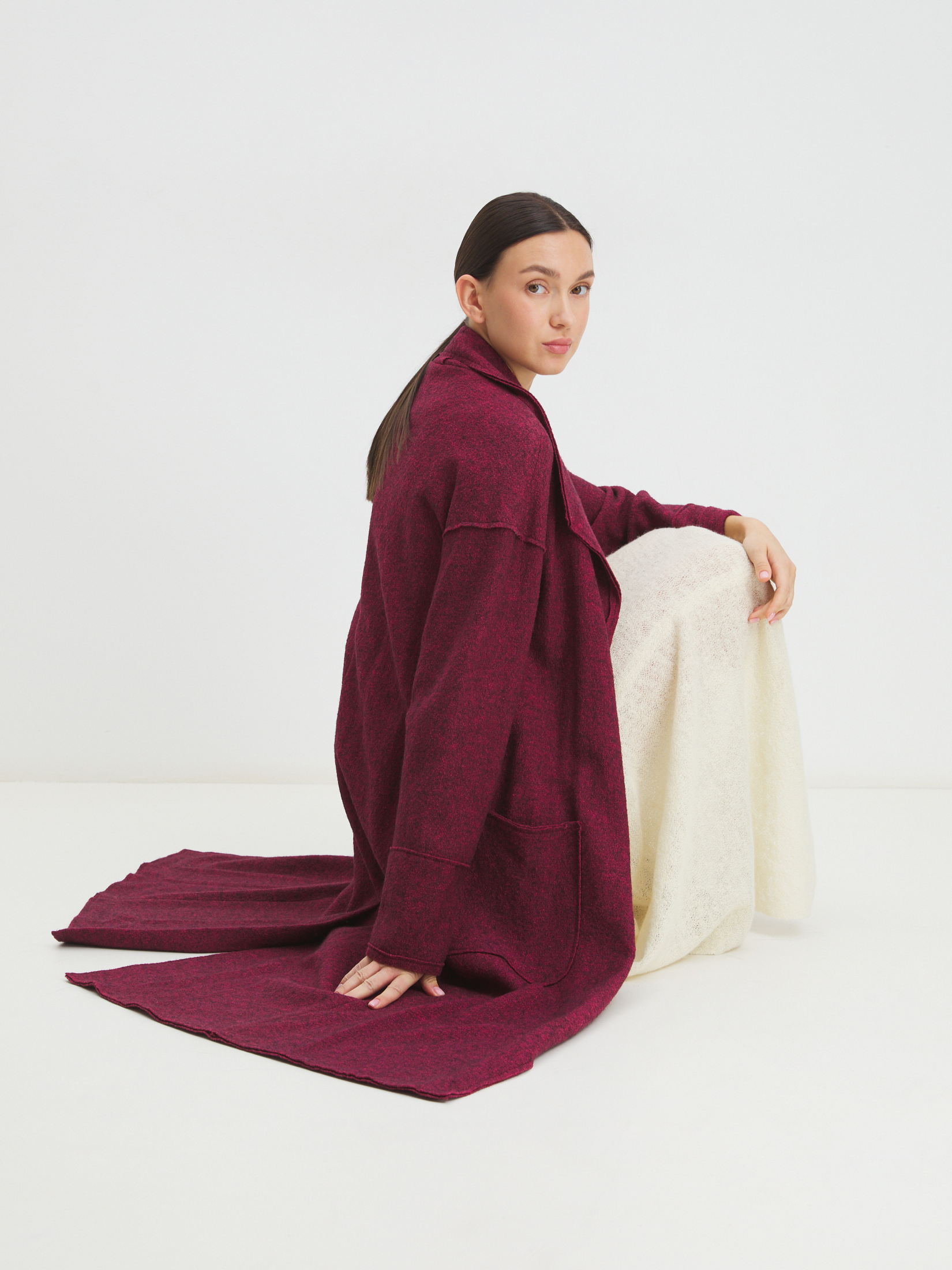 Женское пальто CALZETTI INES 3607144, бордовый