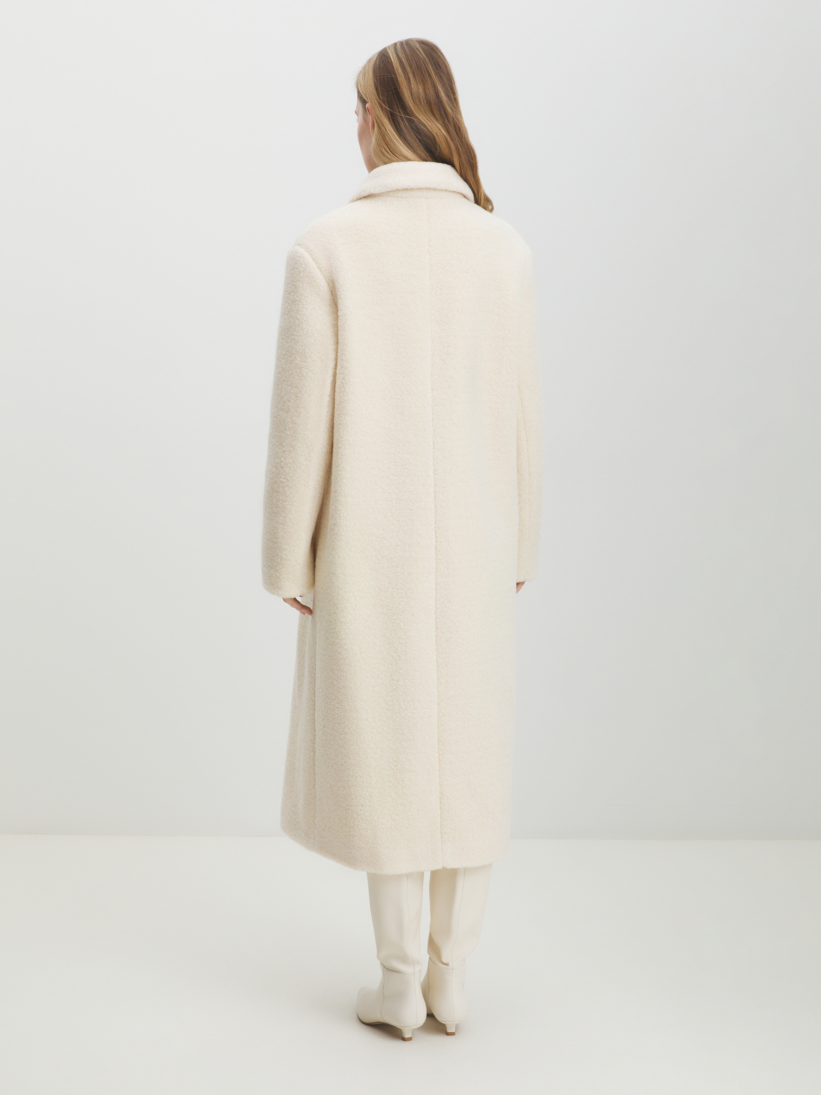 Женское пальто тедди MAISON DAVID SONIA_TEDDY 05 4447005, молочно-белый