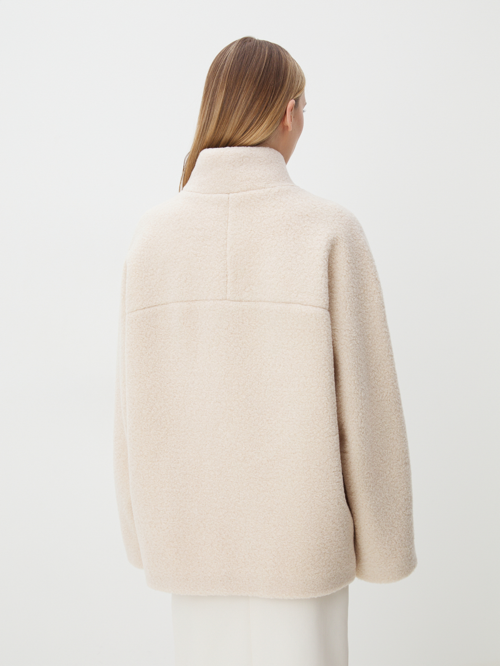 Женское полупальто тедди MAISON DAVID MARGOT_TEDDY 05 4507995, молочно-бежевый