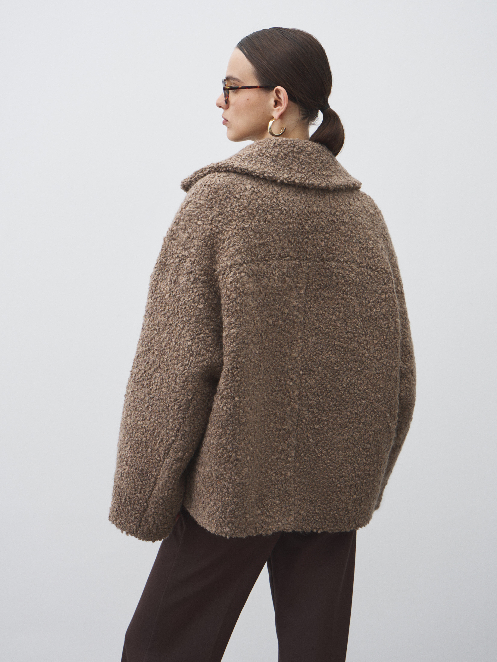 Женское полупальто MAISON DAVID MATILDA_ALPACO 4775964, серо-коричневый