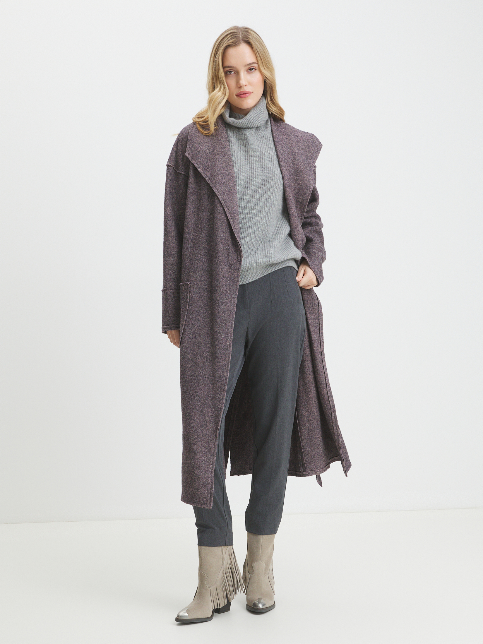 Женское пальто CALZETTI INES 3607165, серо-фиолетовый