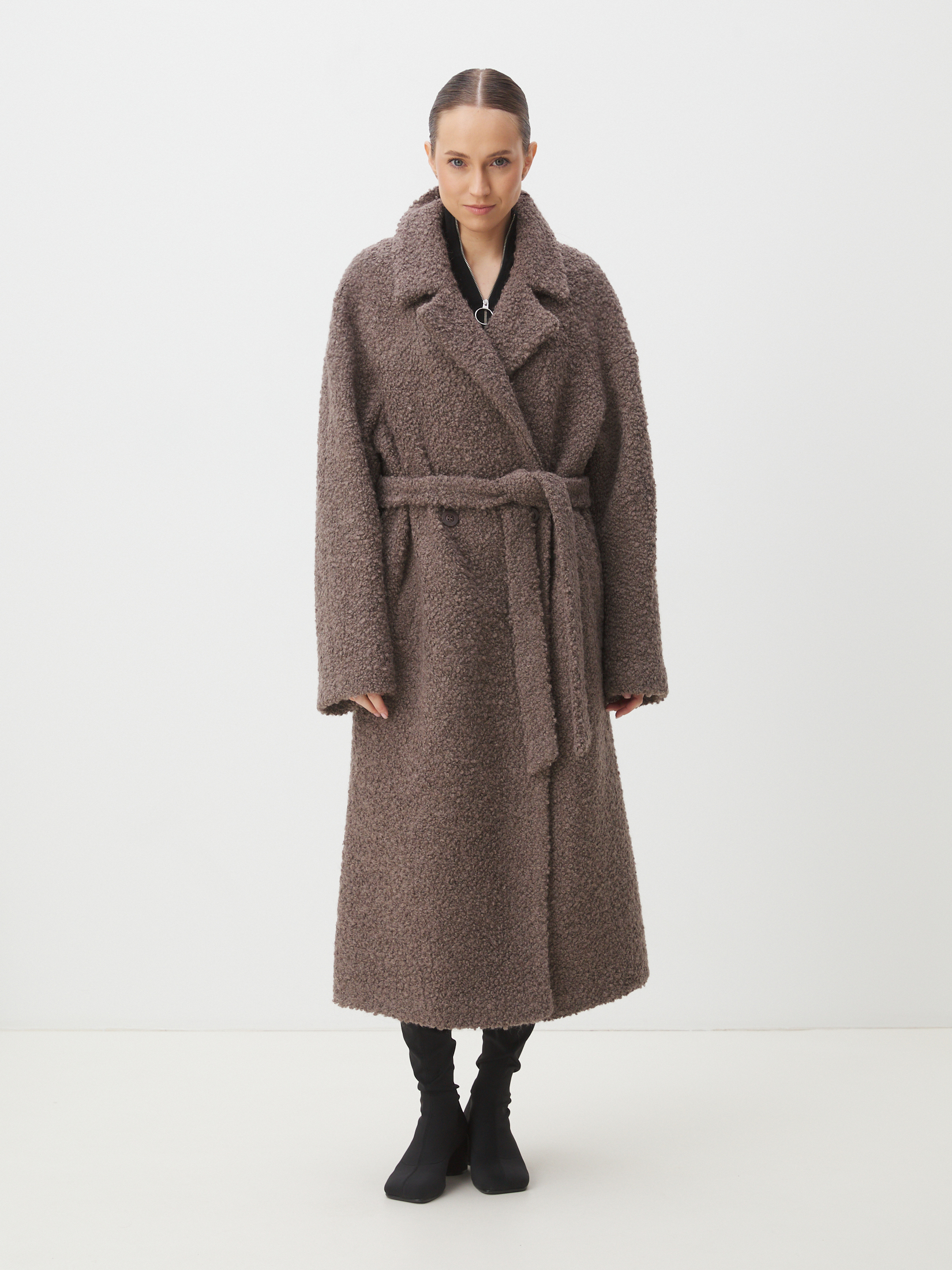 Женское пальто MAISON DAVID JULIA_ALPACO 4535601, коричнево-серый