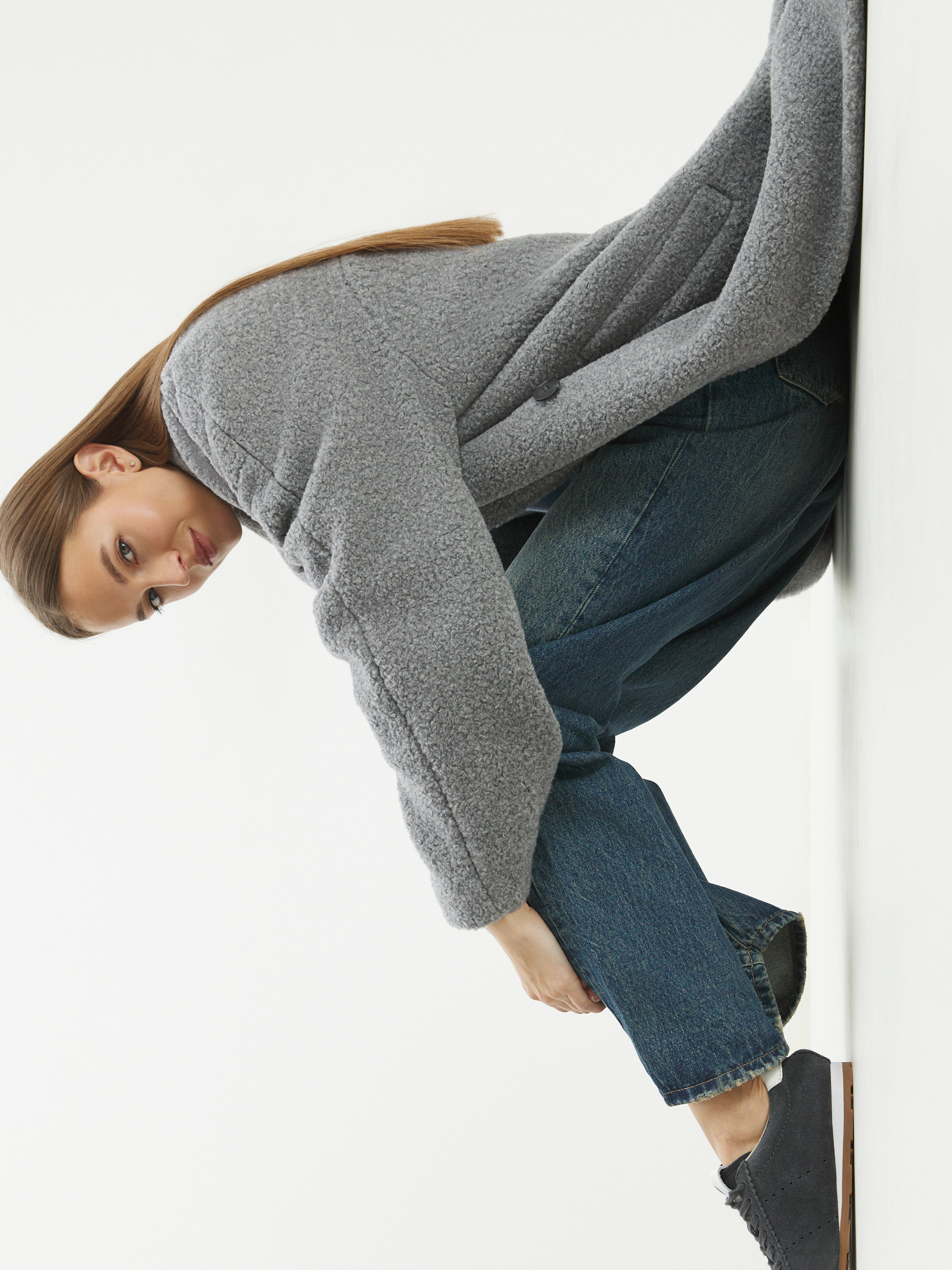 Женское пальто тедди MAISON DAVID JULIA_TEDDY 05 4381274, серый