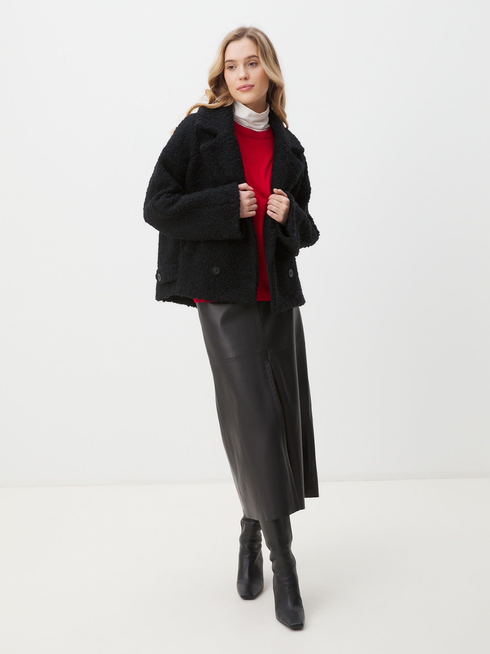 Женское полупальто MAISON DAVID LILOU_ALPACO 4439853, черный