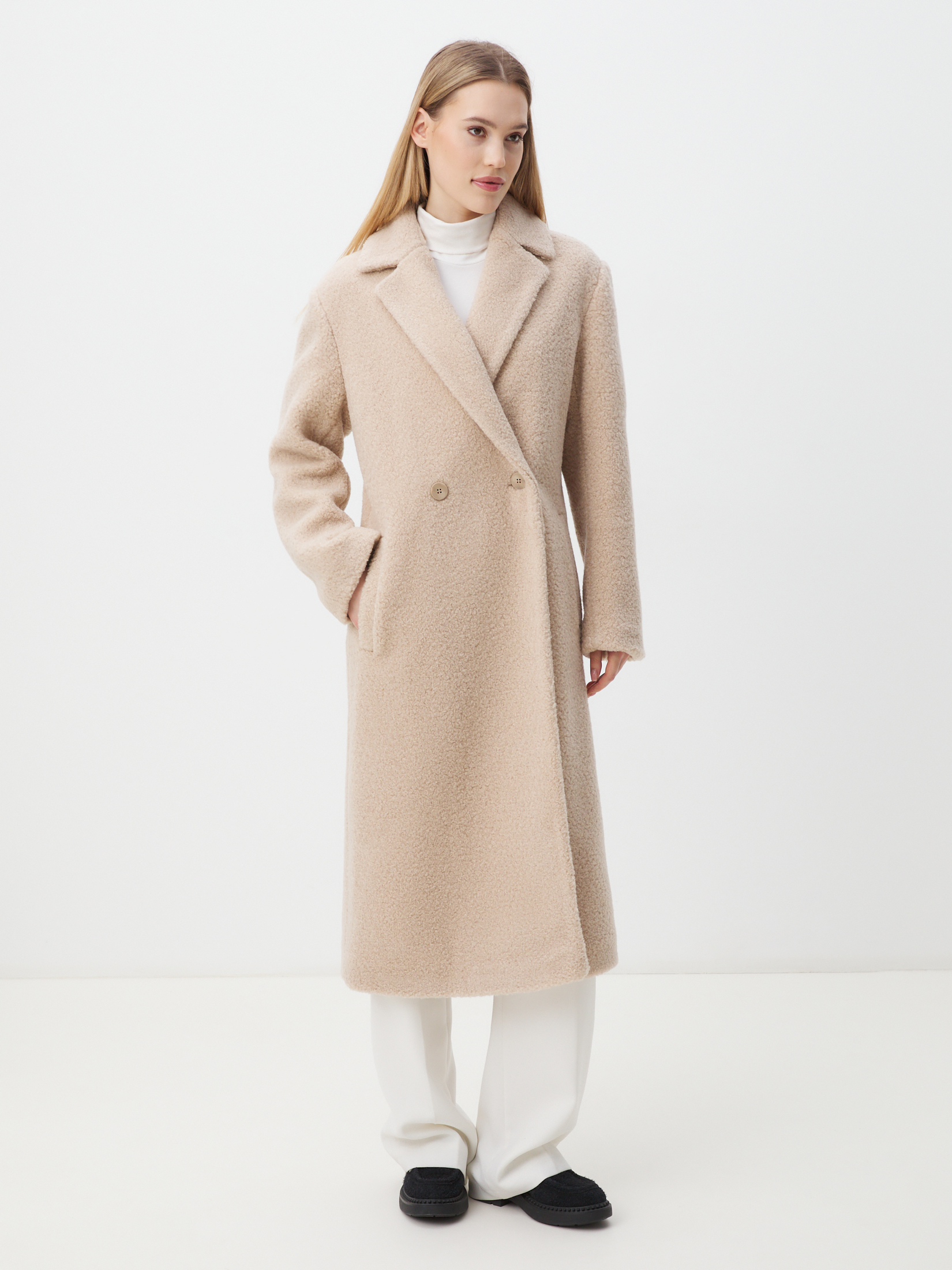 Женское пальто тедди MAISON DAVID SONIA_TEDDY 05 4508118, светло-бежевый