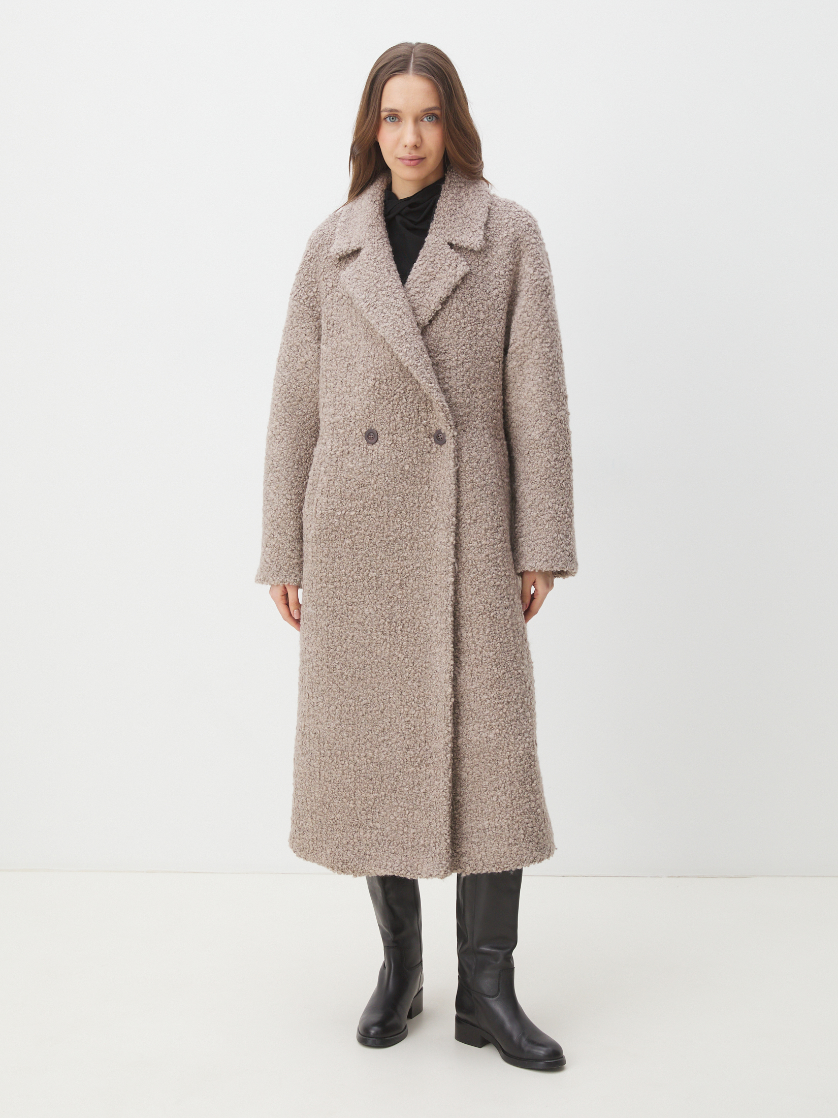 Женское пальто MAISON DAVID JULIA_ALPACO 4535587, бежево-серый