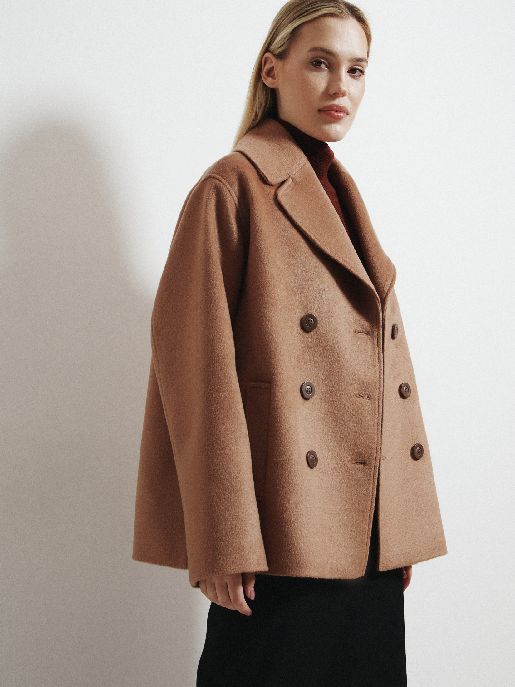 Женское полупальто MAISON DAVID SABINA_084 4674719, светло-коричневый