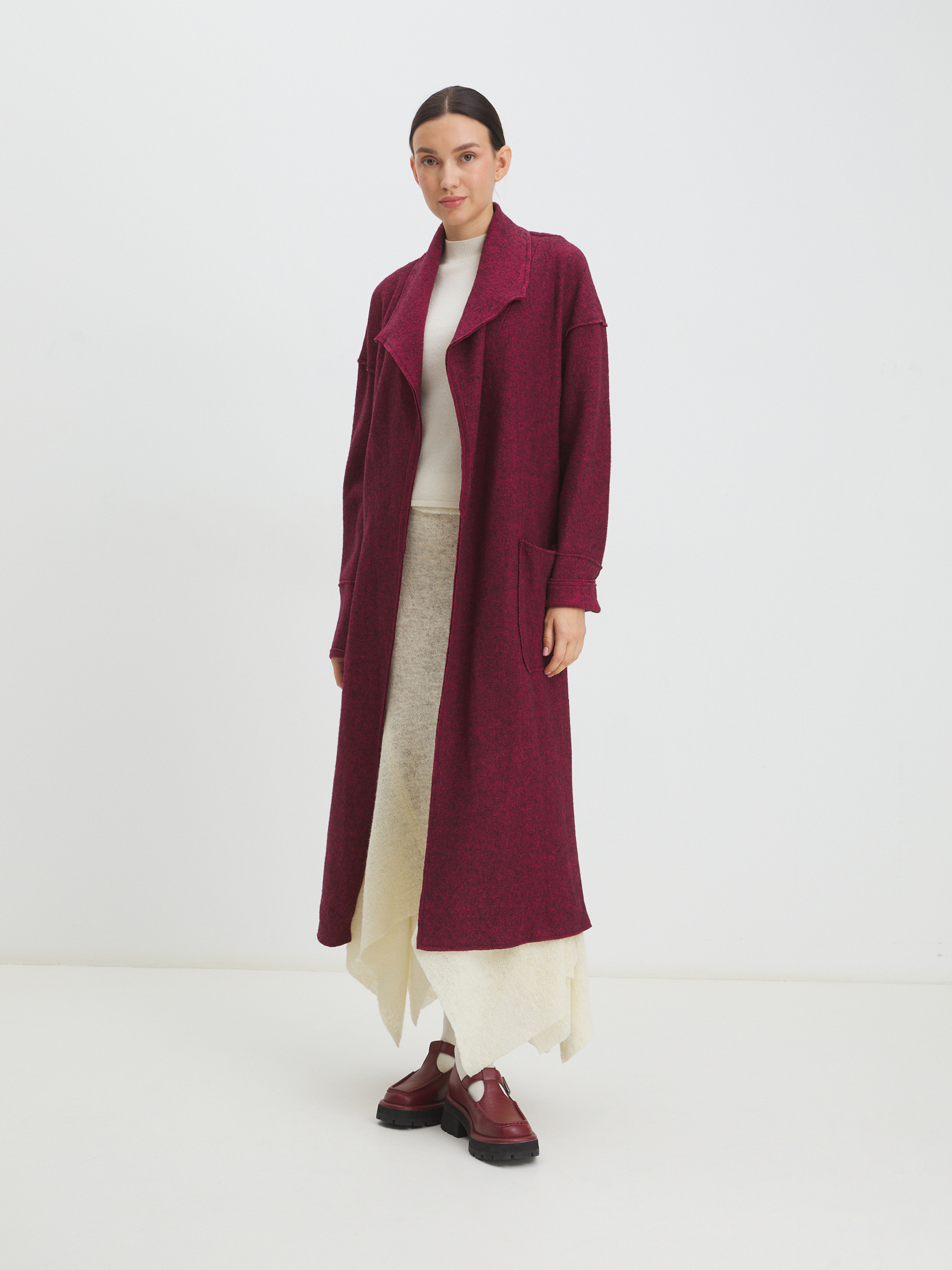 Женское пальто CALZETTI INES 3607144, бордовый