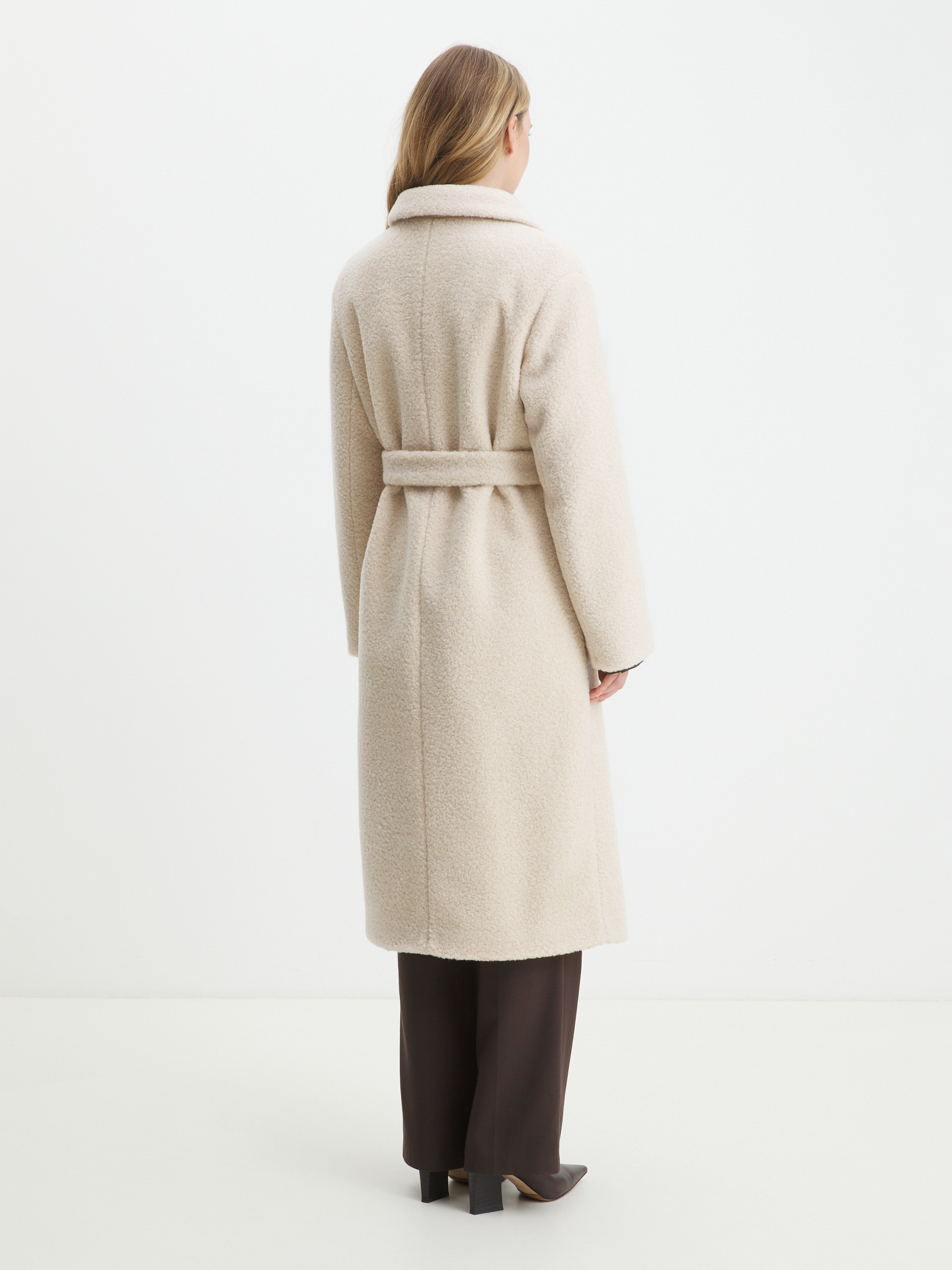 Женское пальто тедди MAISON DAVID SONIA_TEDDY 05 4508103, молочно-бежевый