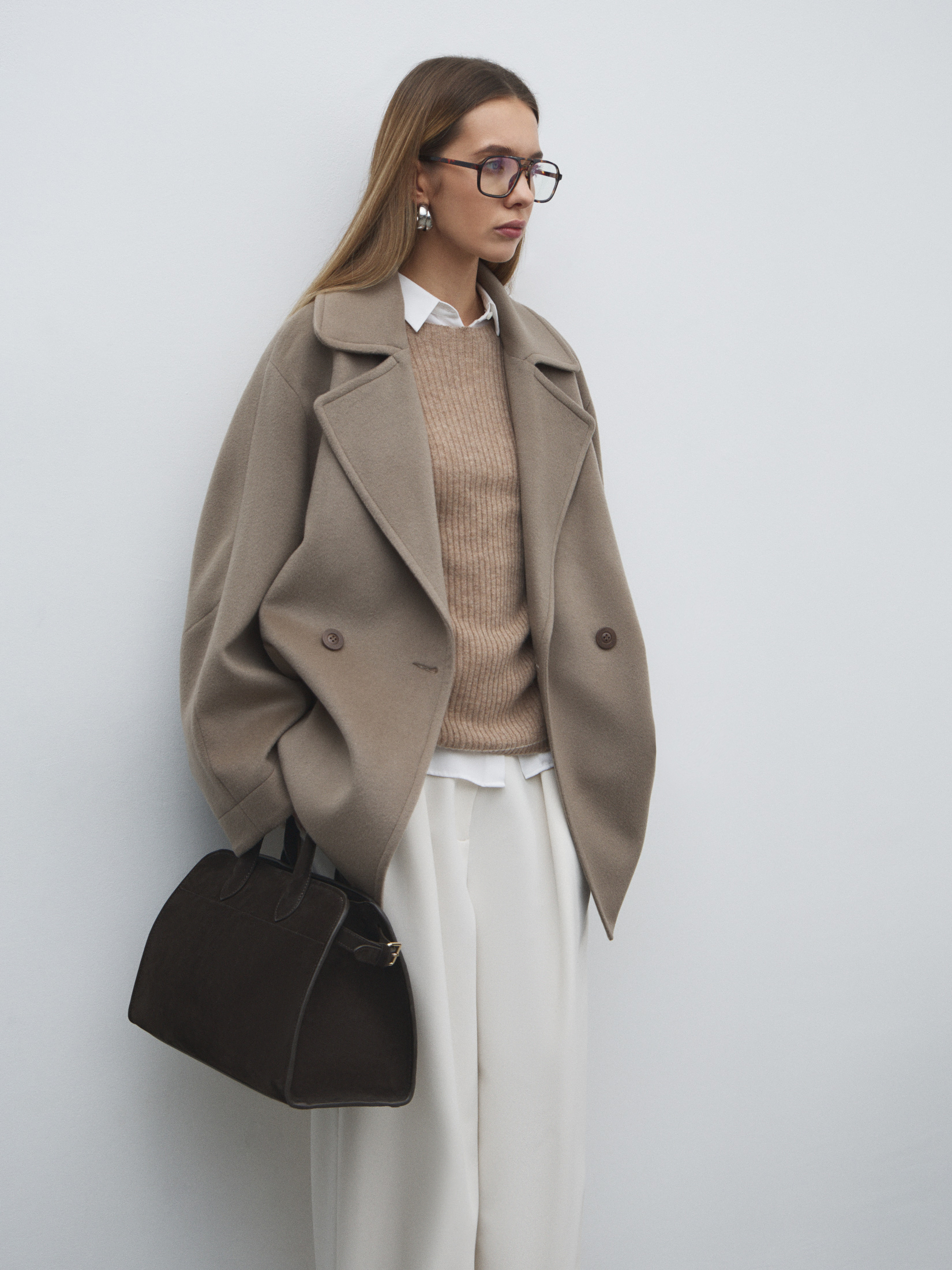 Женское полупальто MAISON DAVID MADELINE_6100 4854007, серо-коричневый