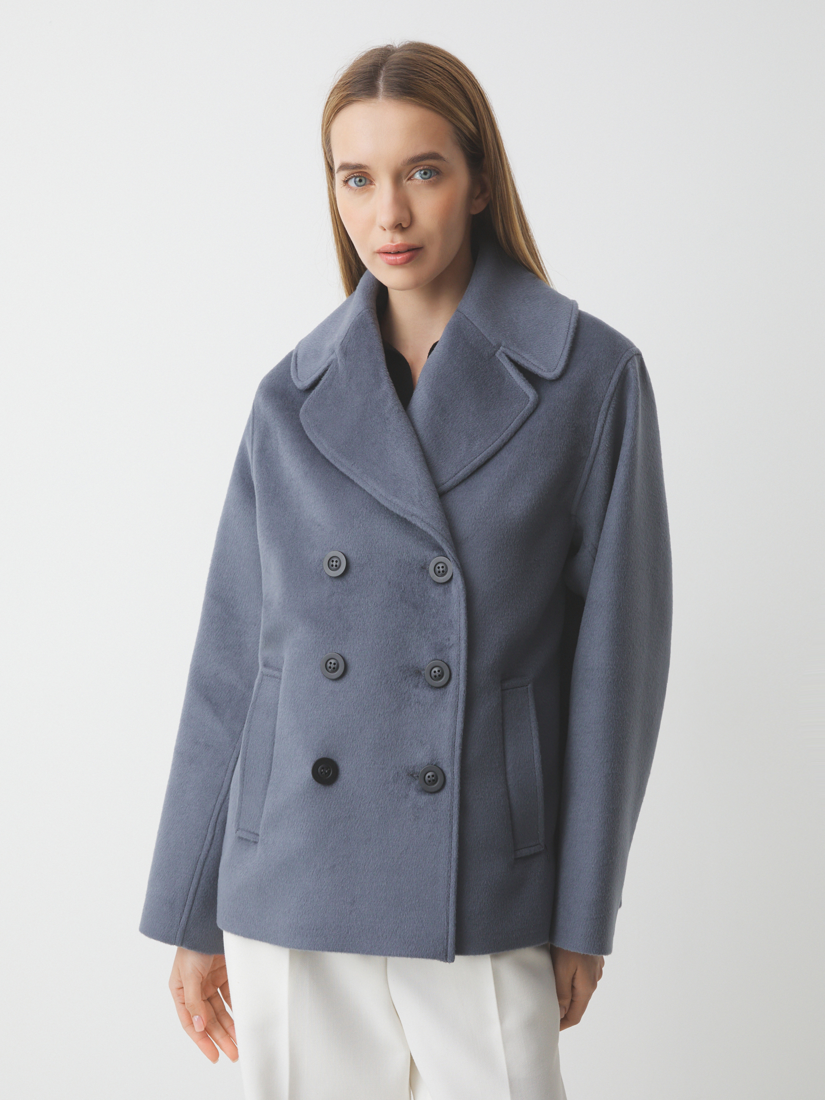 Женское полупальто MAISON DAVID SABINA_084 4674738, серо-синий