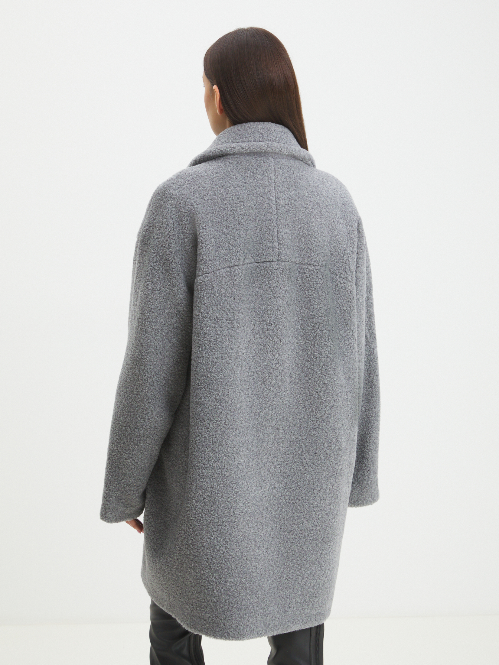 Женское полупальто тедди MAISON DAVID DIANA_TEDDY 05 4439675, серый