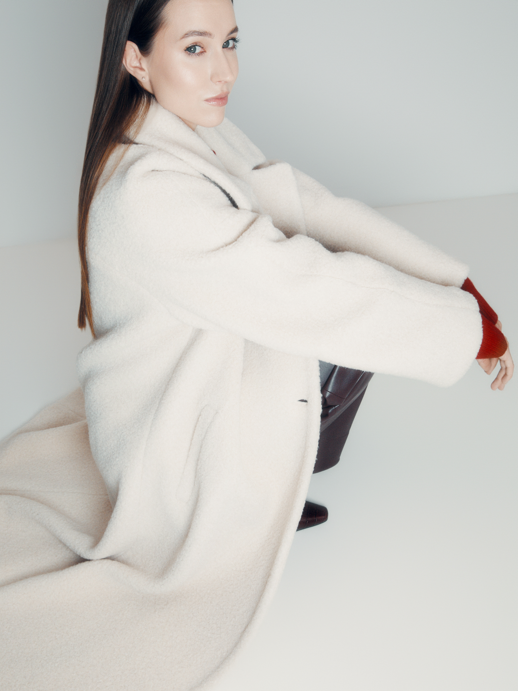 Женское пальто тедди MAISON DAVID JULIA_TEDDY 05 4507946, молочно-бежевый