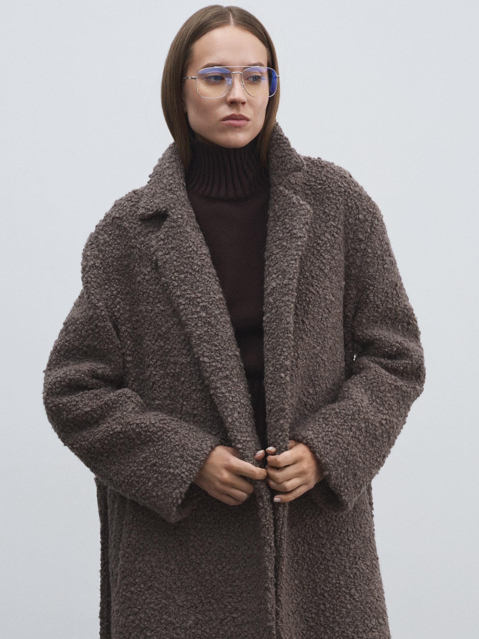 Женское пальто MAISON DAVID NASTIA_ALPACO 4557943, коричнево-серый