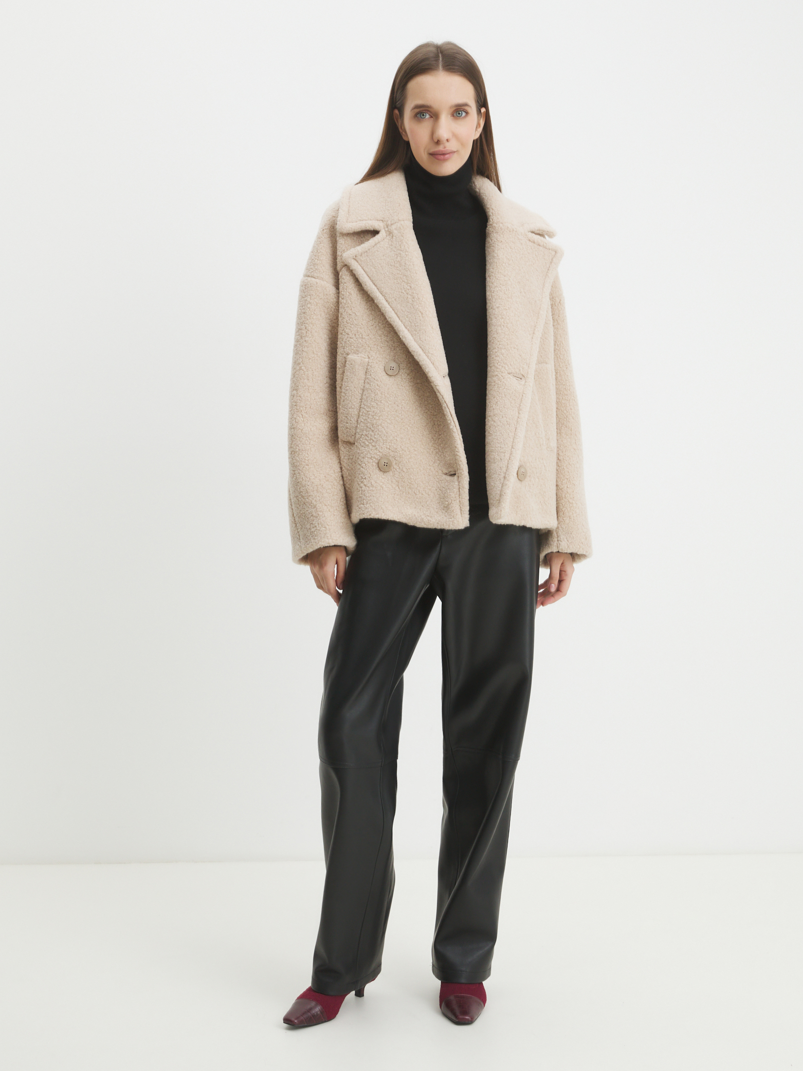 Женское полупальто тедди MAISON DAVID LILOU_TEDDY 05 4507923, светло-бежевый