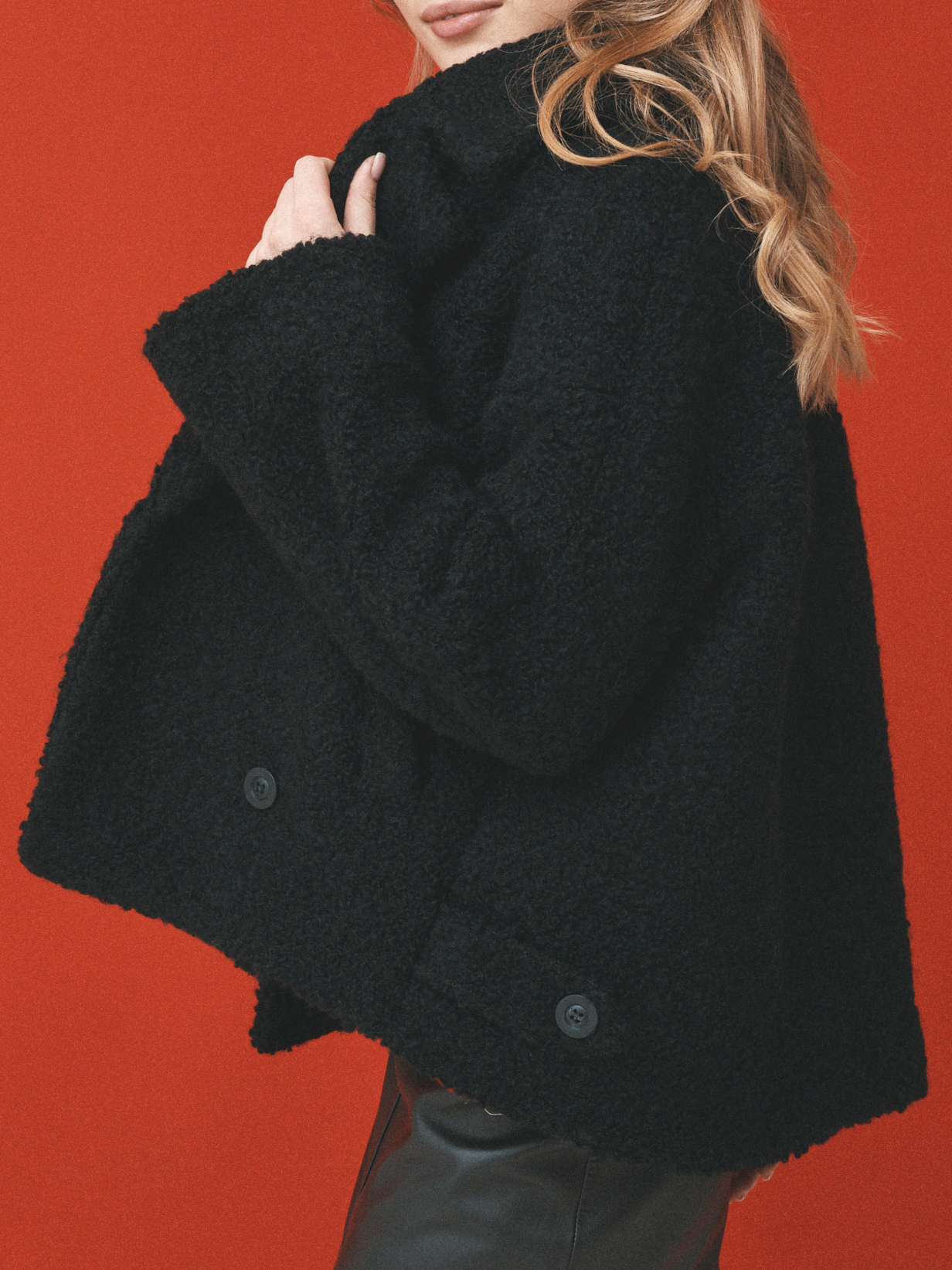 Женское полупальто MAISON DAVID LILOU_ALPACO 4439853, черный