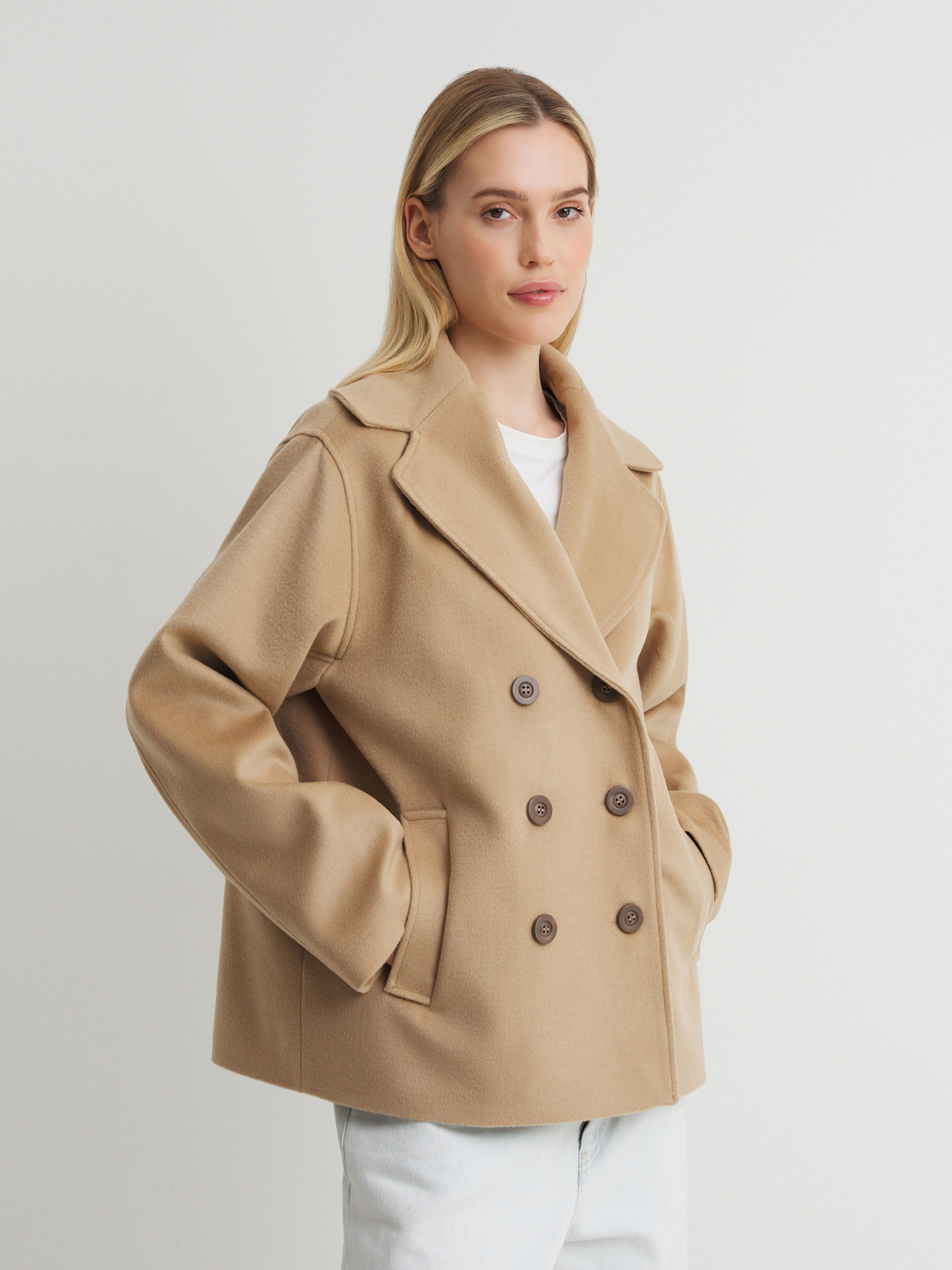 Женское полупальто MAISON DAVID SABINA 4228141, коричнево-бежевый