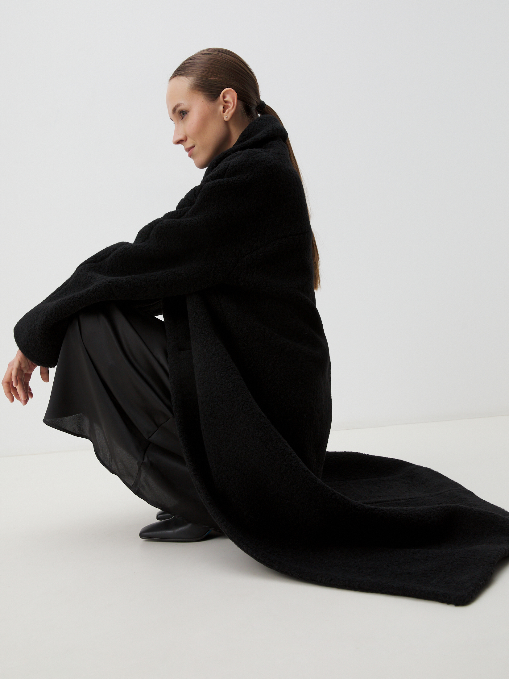 Женское пальто тедди MAISON DAVID JULIA_TEDDY 05 4458866, черный