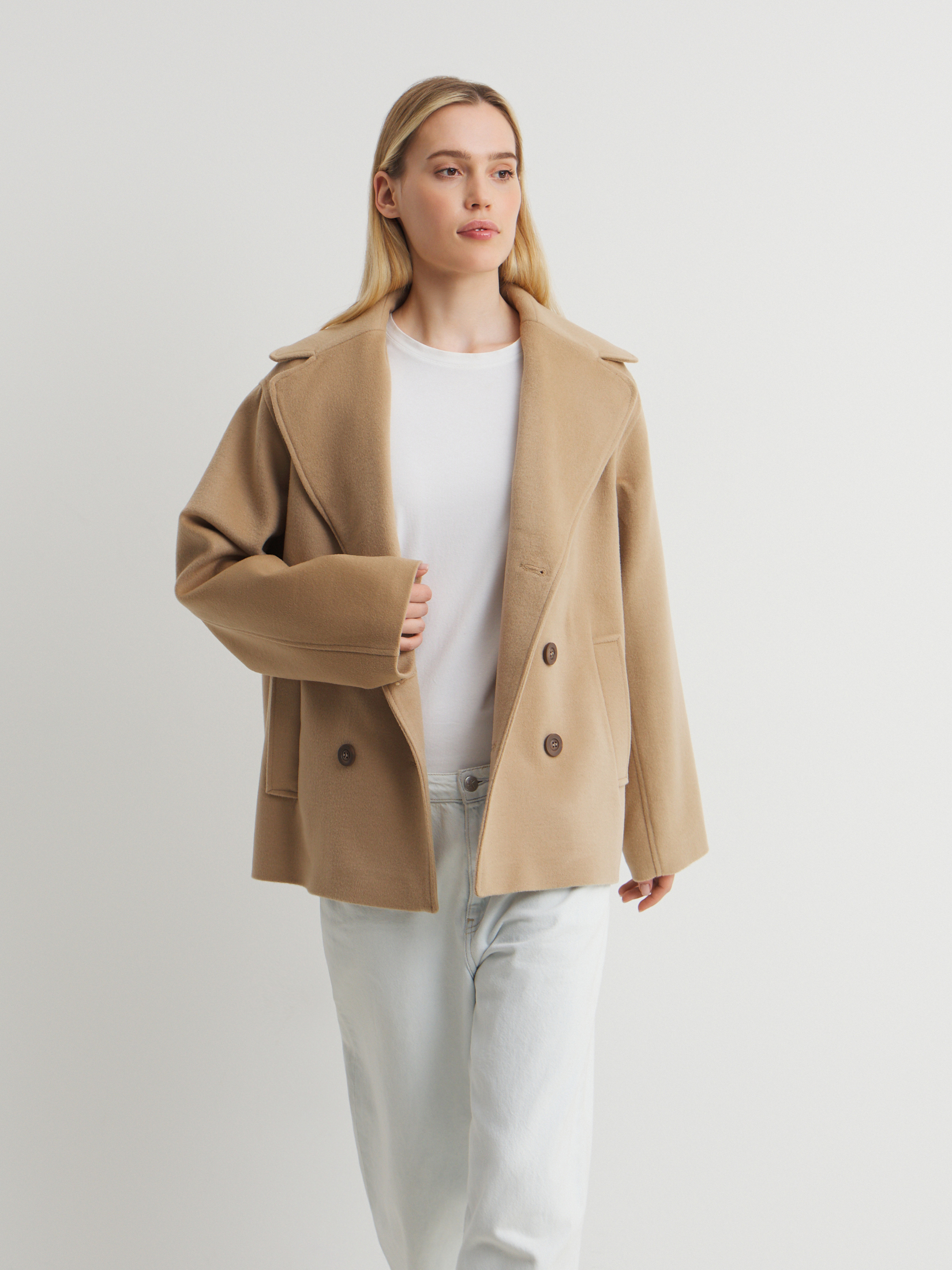 Женское полупальто MAISON DAVID SABINA 4228141, коричнево-бежевый