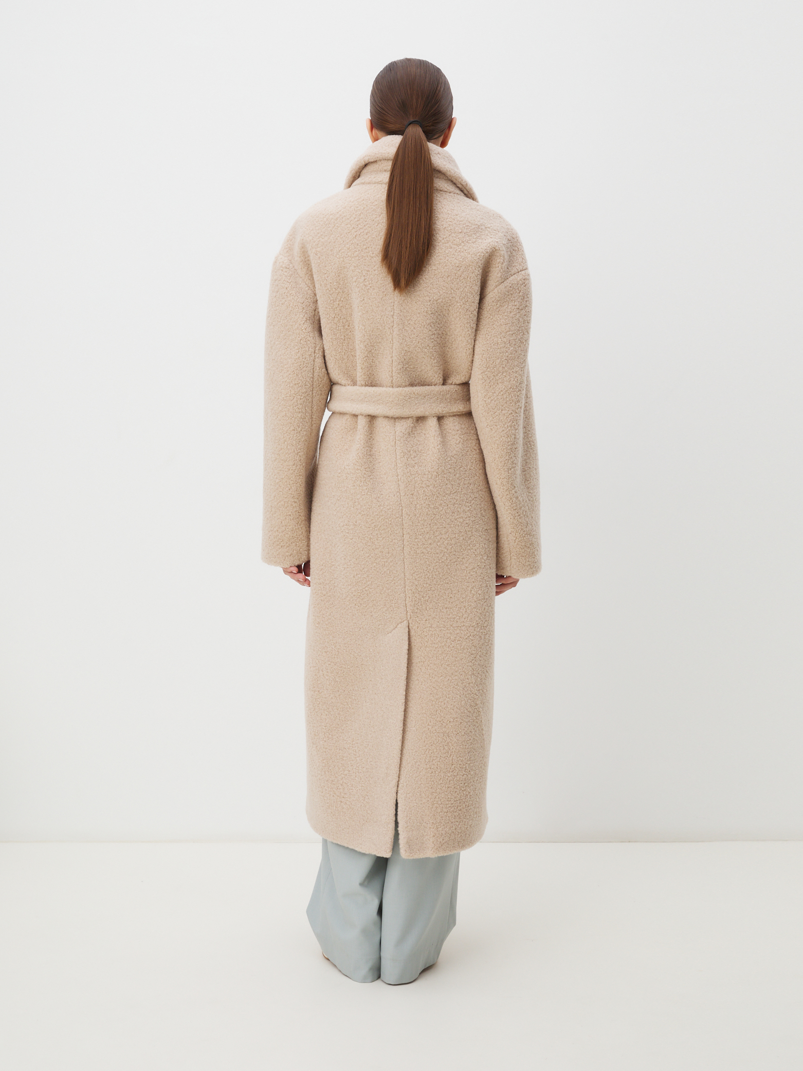 Женское пальто тедди MAISON DAVID FLEUR_TEDDY 05 4508259, светло-бежевый